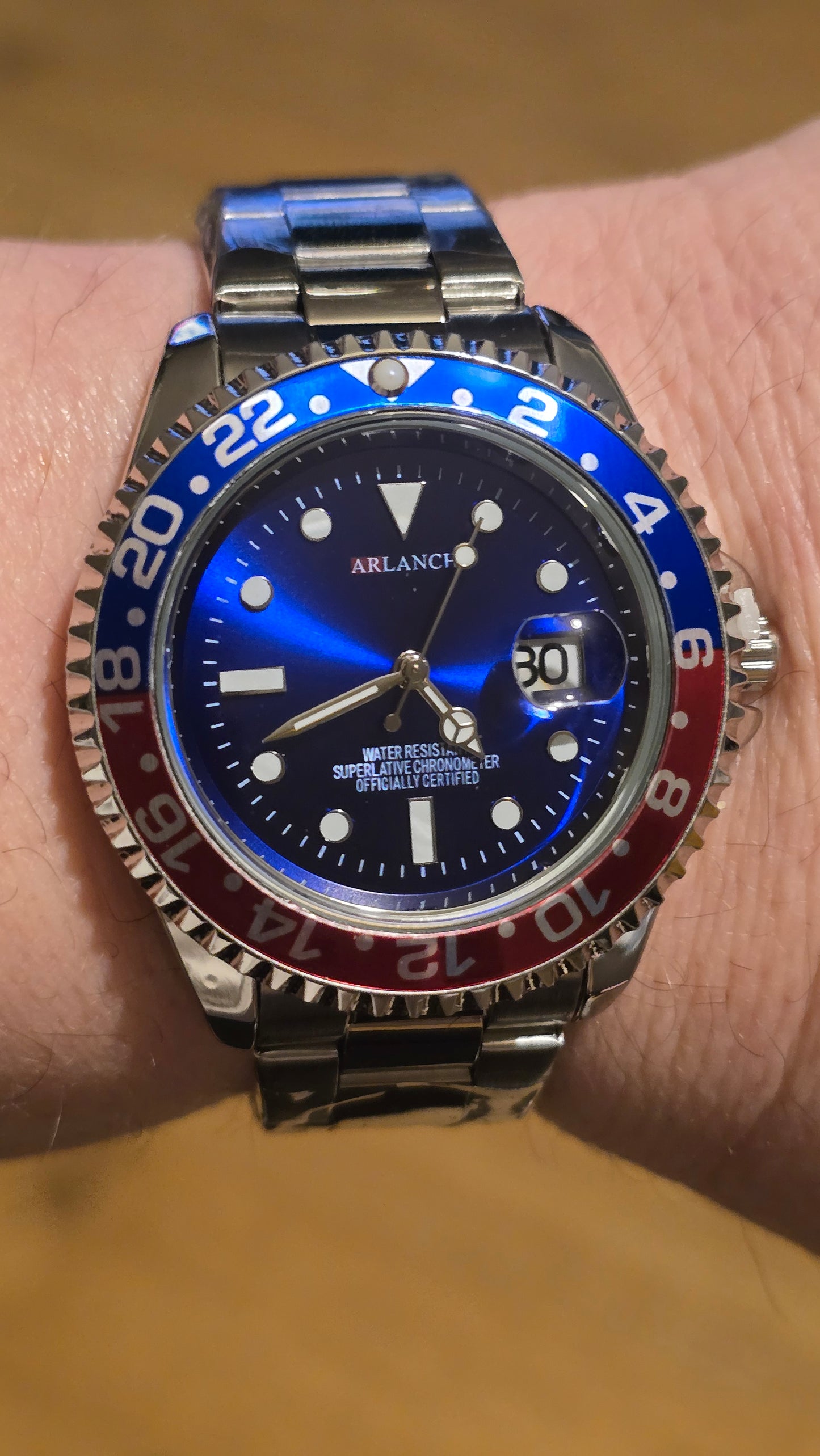 Arlanch Mens Quartz Watch - Pepsi - New - 1
