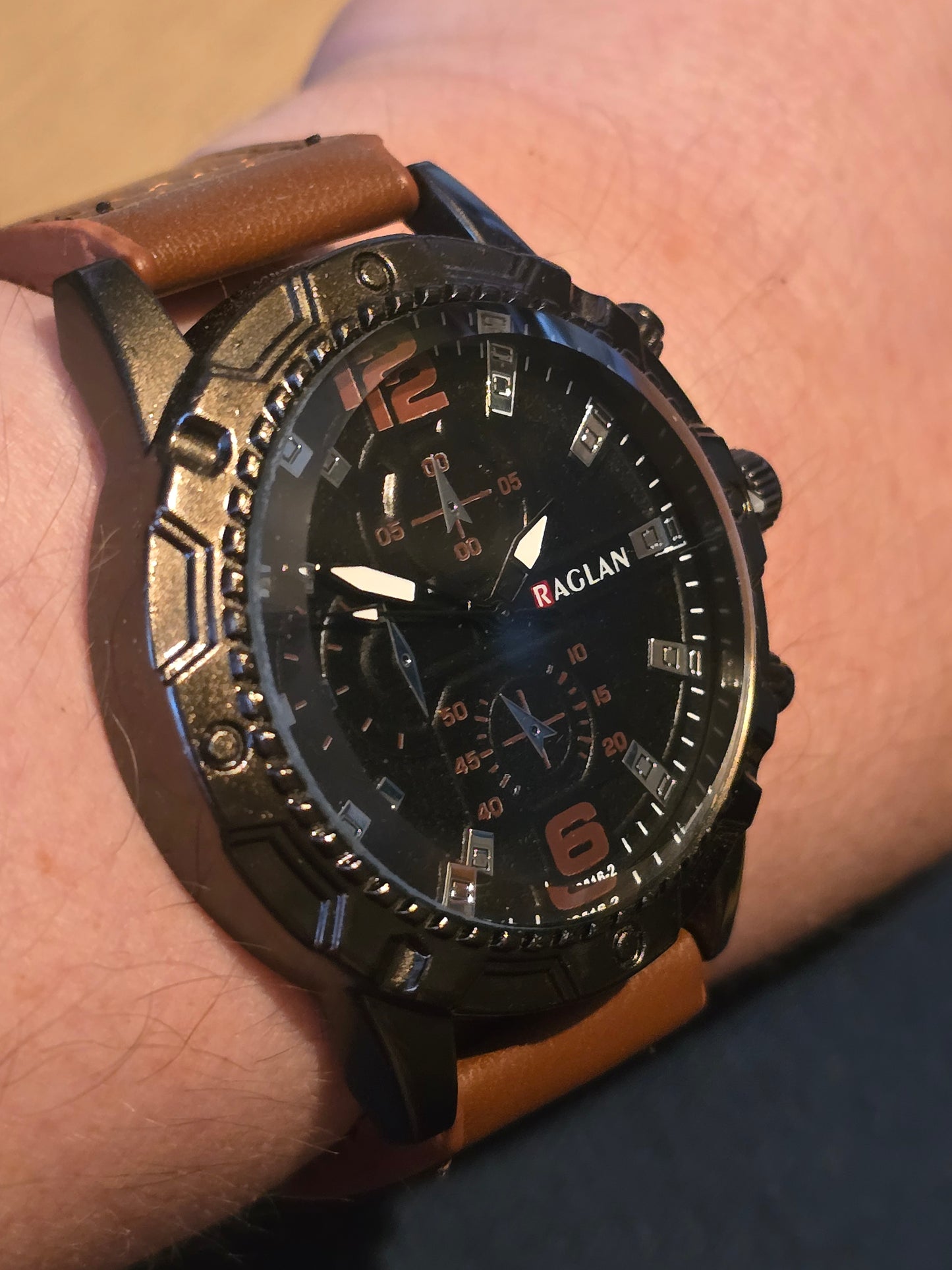 Raglan Mens Quartz Watch - Brown - New - 1