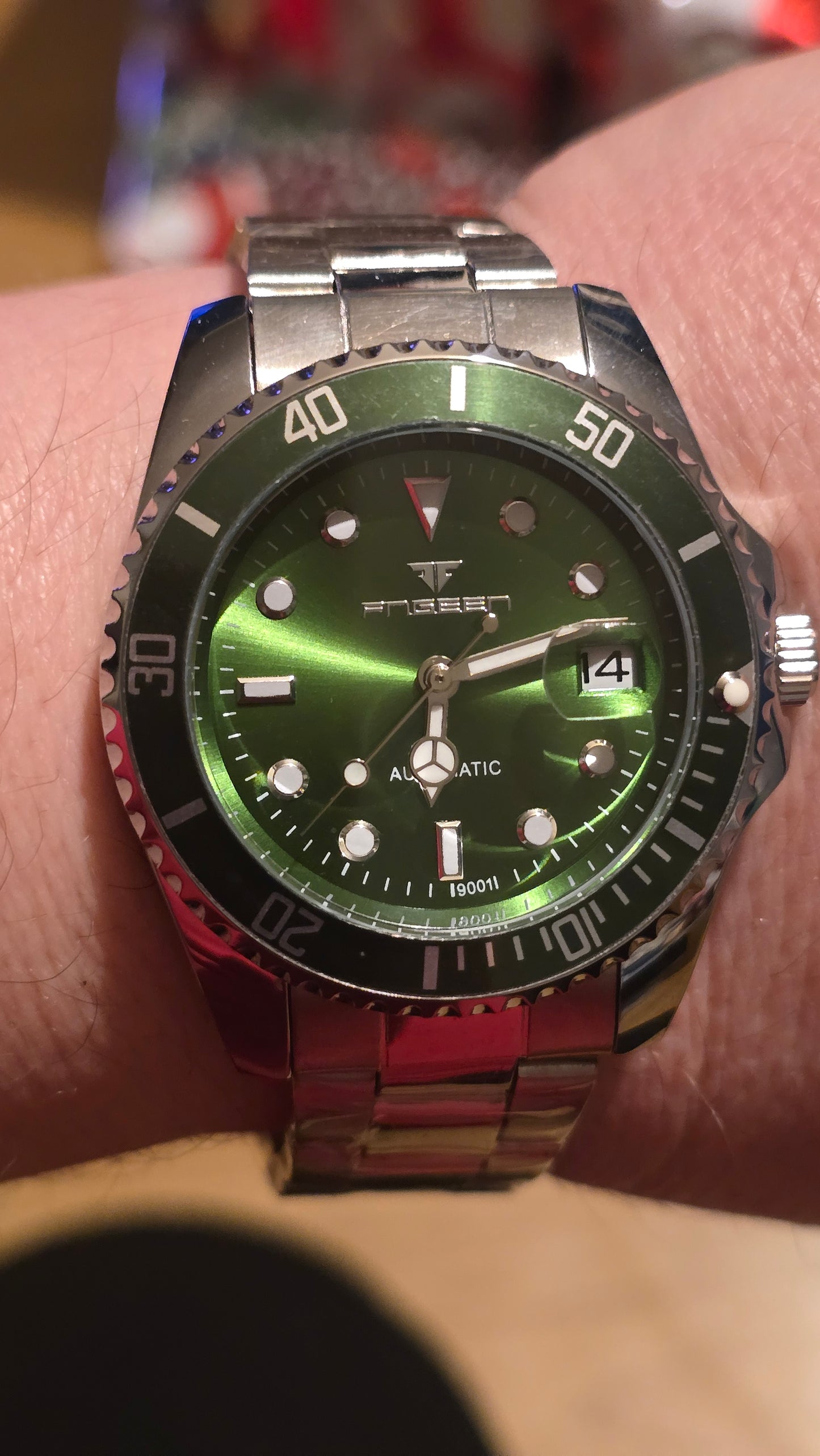 Fngeen Mens Automatic Self-Winding Watch - Green - New