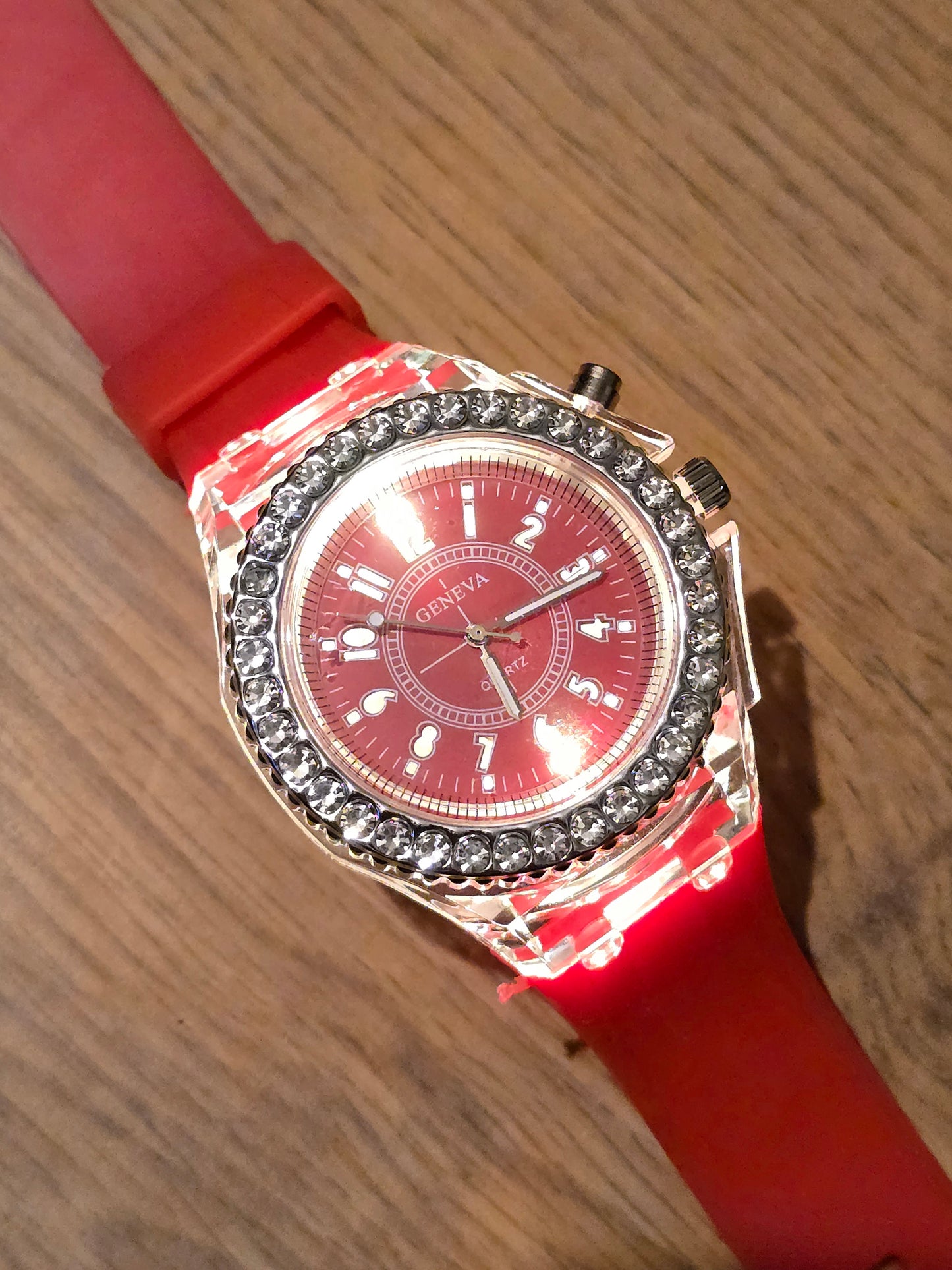 Geneva Unisex Multi-coloured LED Quartz Watch - New