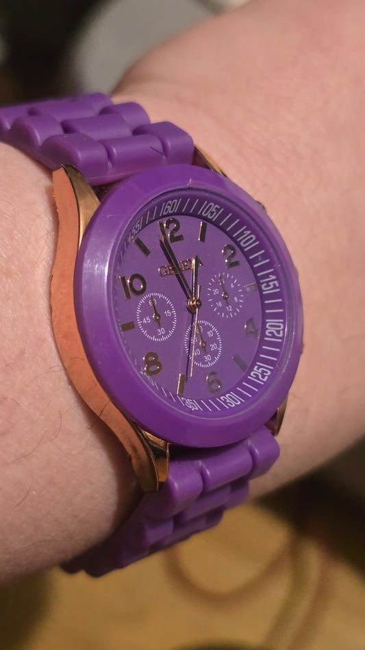 Geneva Ladies Quartz Watch - Purple - New