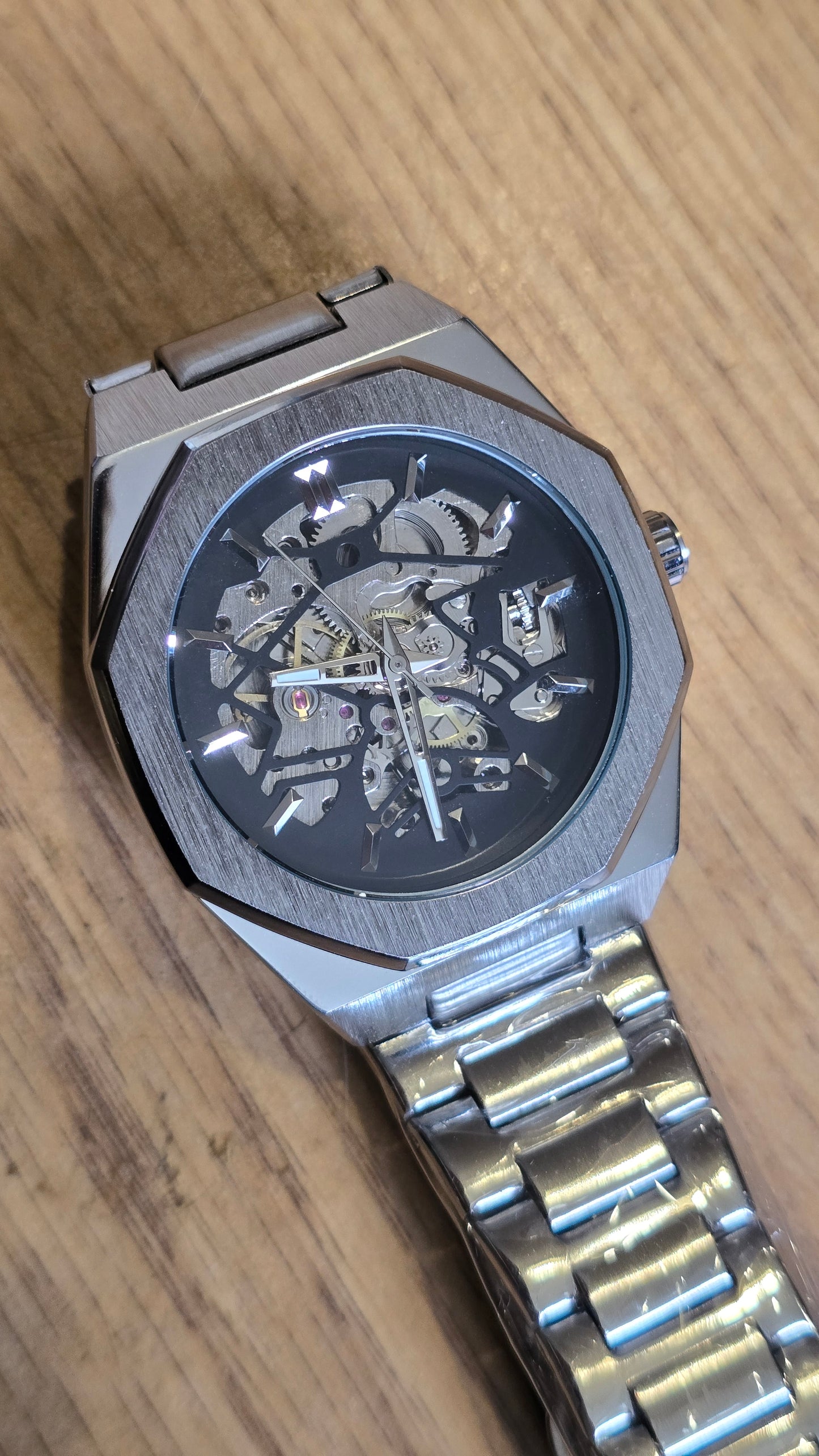 Automatic Silver Mechanical Self-Winding Mens Watch - New - 1