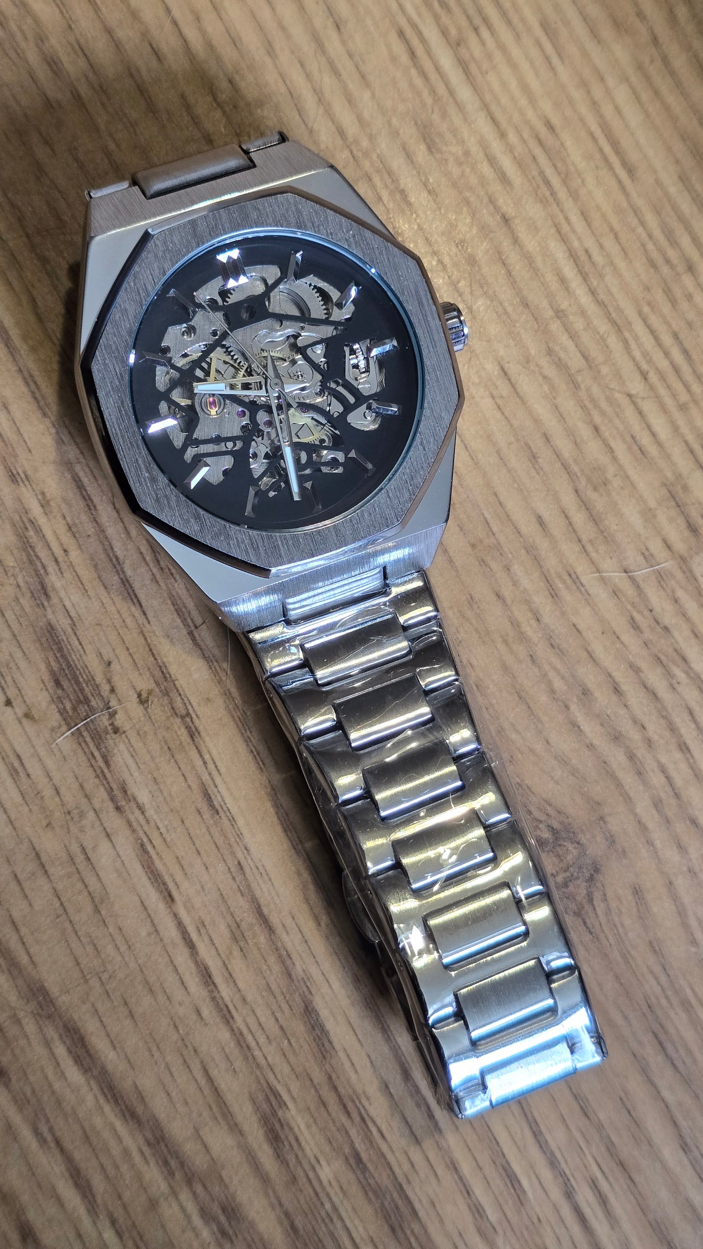Automatic Silver Mechanical Self-Winding Mens Watch - New - 1