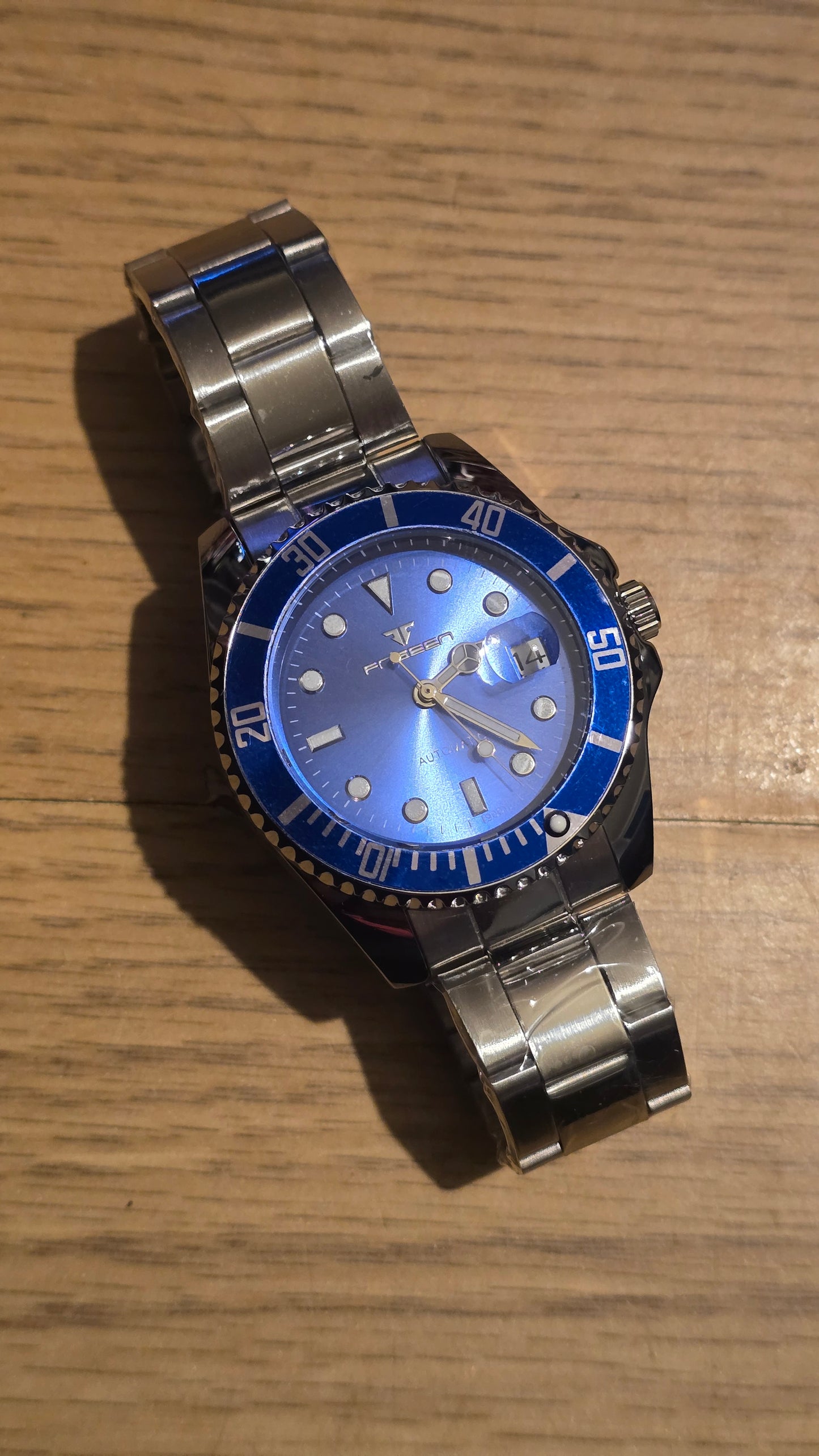 Fngeen Mens Automatic Self-Winding Watch - Blue - New