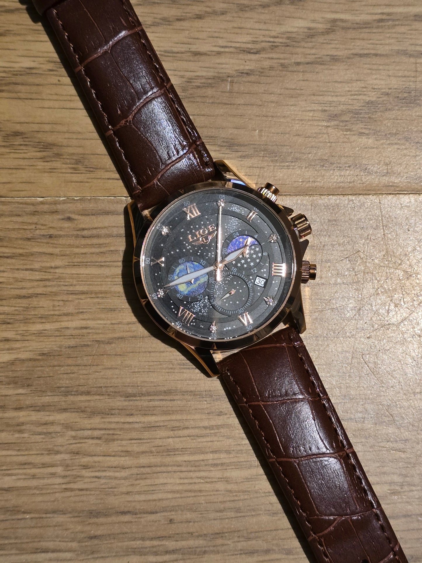 Lige Mens Chronograph Quartz Watch - New - 1