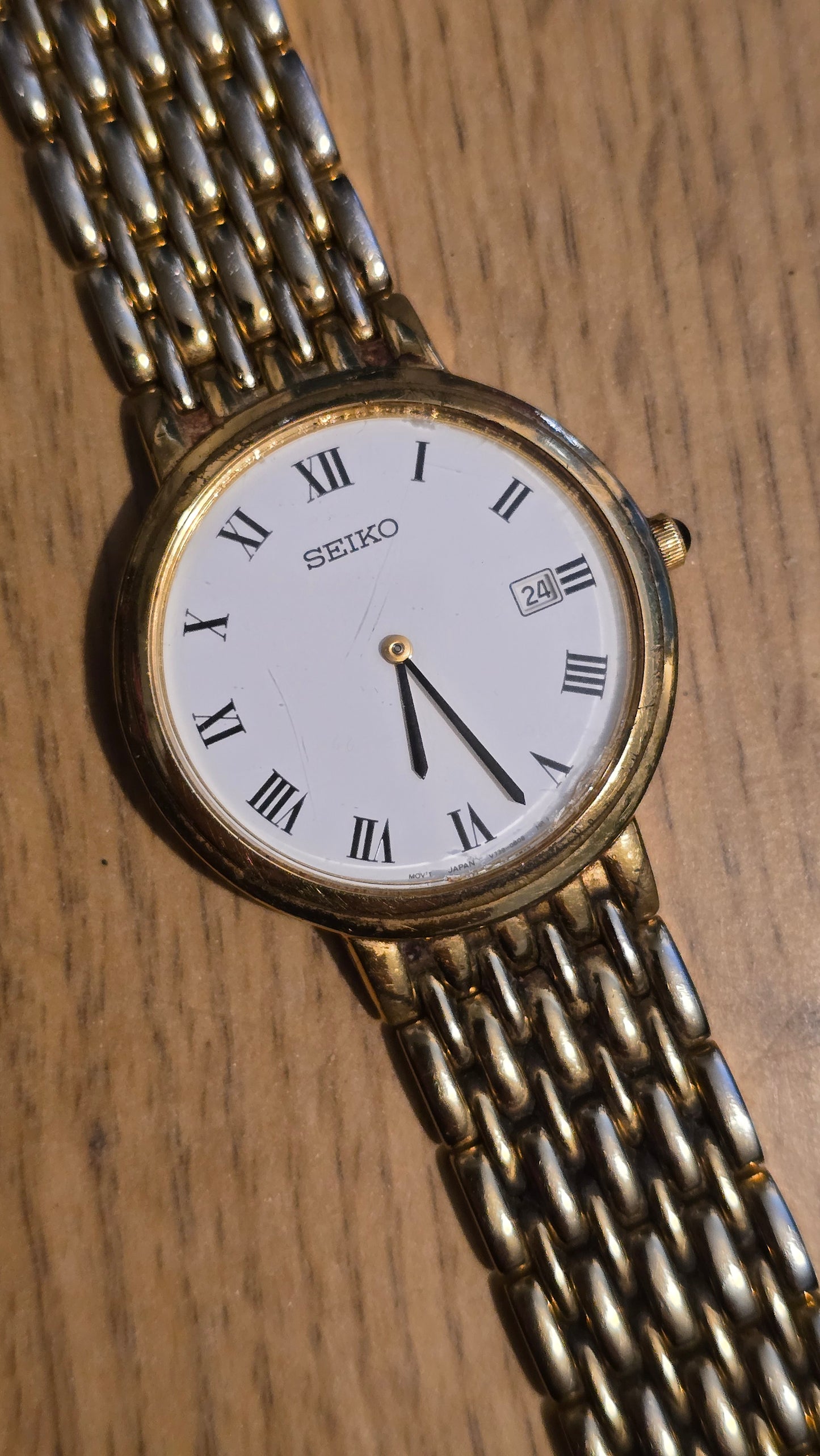 Seiko Mens Gold Plated Quartz Watch - Pre-owned