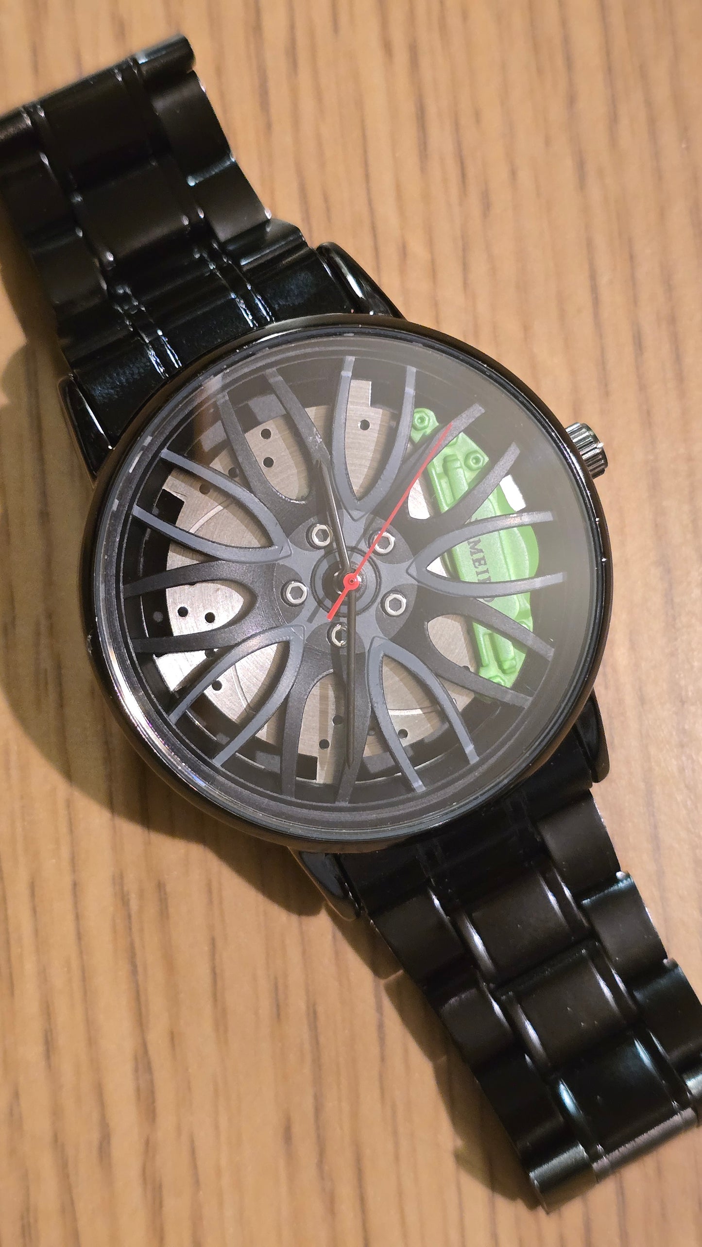 Mens / Unisex Alloy Wheel Style Quartz Watch - Green - New - 2