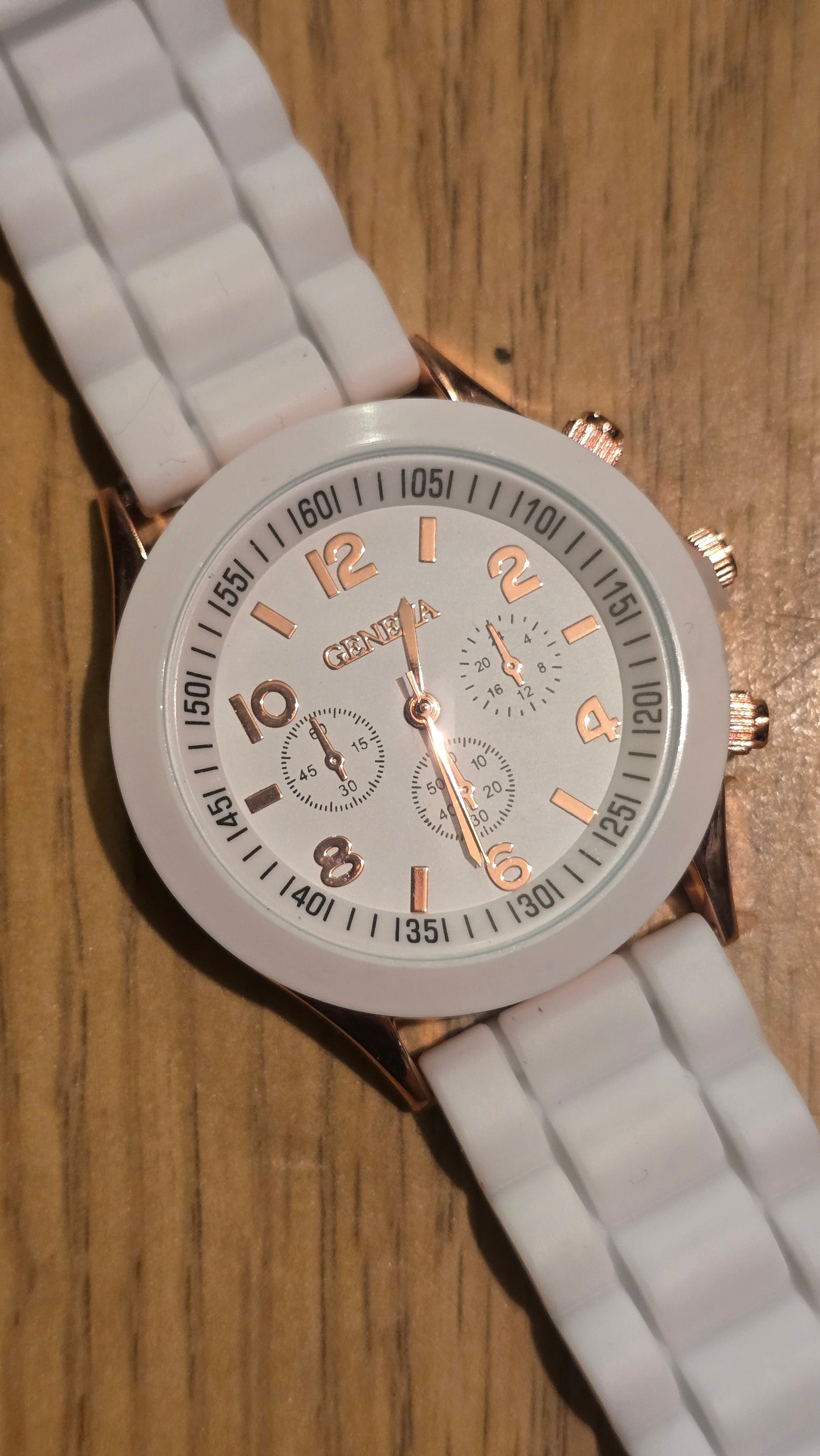 Geneva Ladies Quartz Watch - White - New