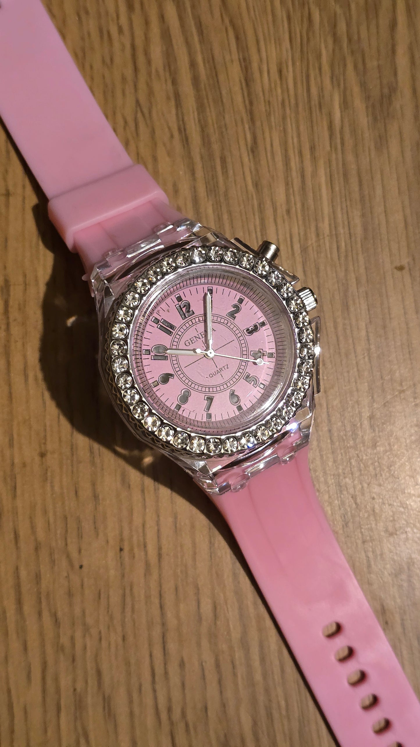 Geneva Unisex Multi-coloured LED Quartz Watch - Pink - New
