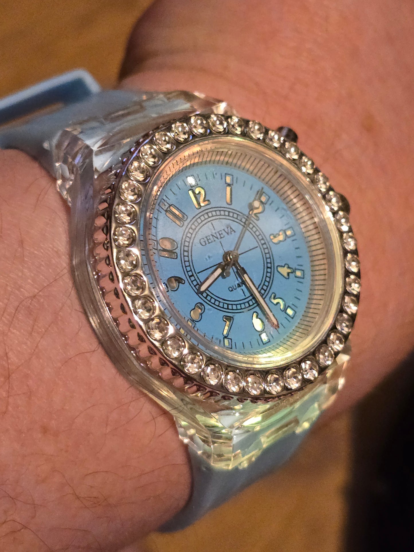 Geneva Unisex Multi-coloured LED Quartz Watch - New