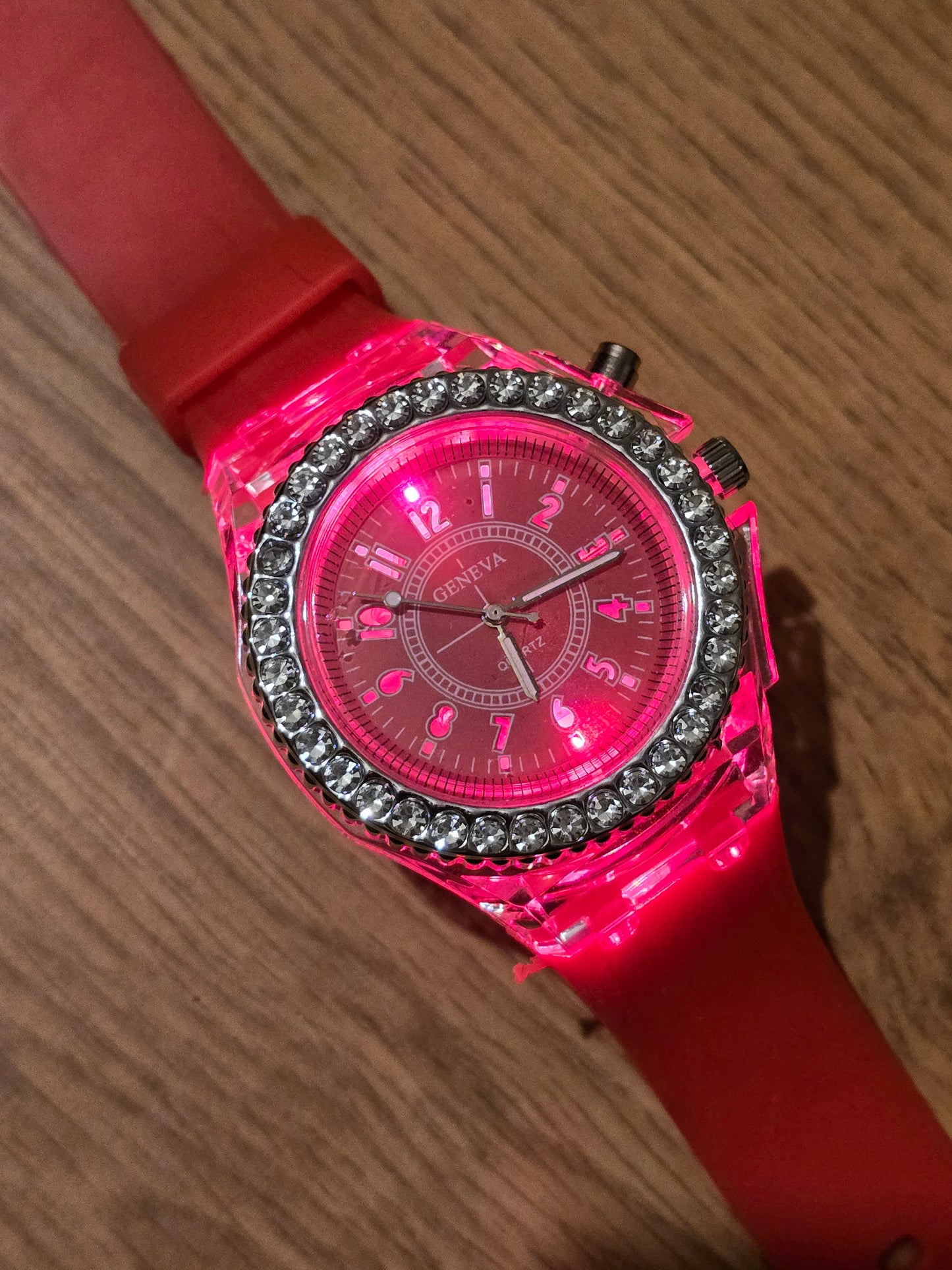 Geneva Unisex Multi-coloured LED Quartz Watch - New