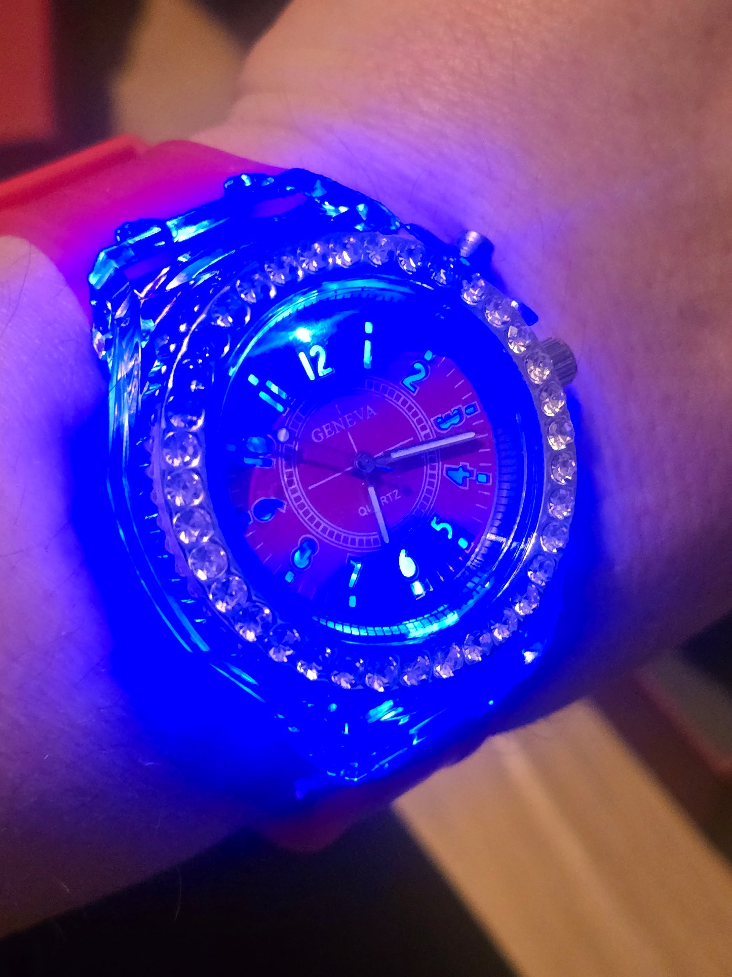Geneva Unisex Multi-coloured LED Quartz Watch - New