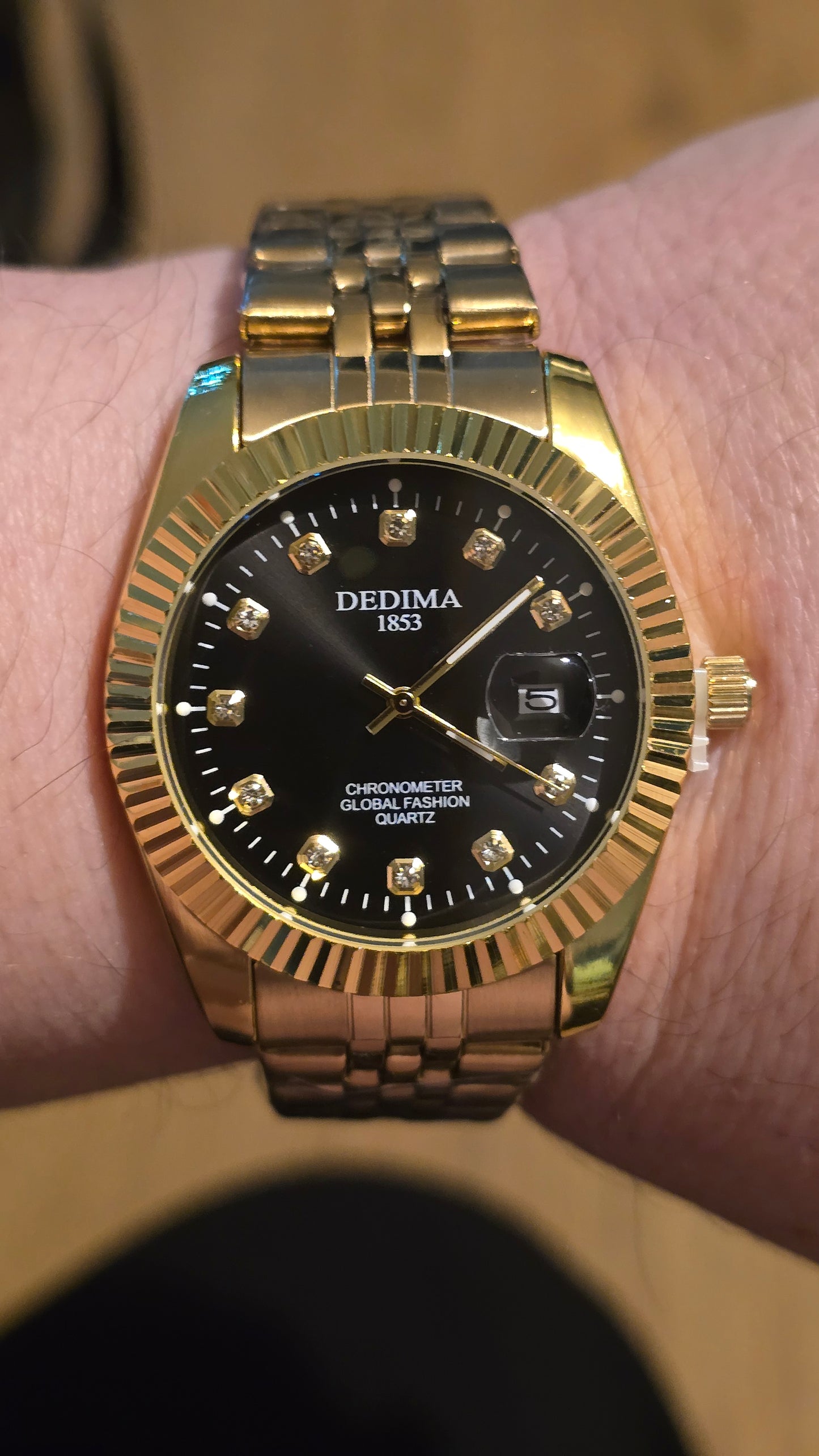 Dedima Gold Coloured Mens Quartz Watch - New - 1