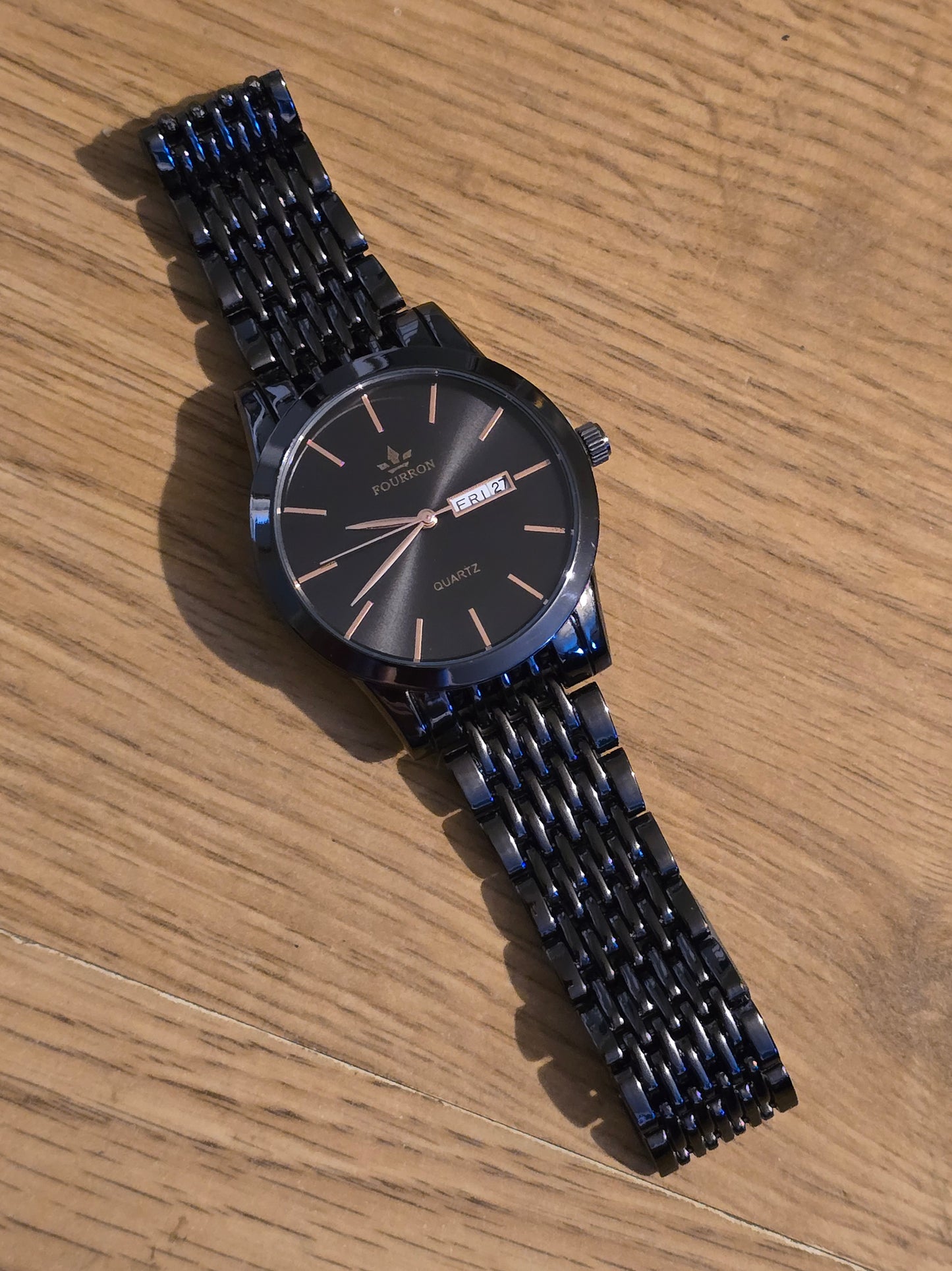 Fourron Mens Black Quartz Watch - New