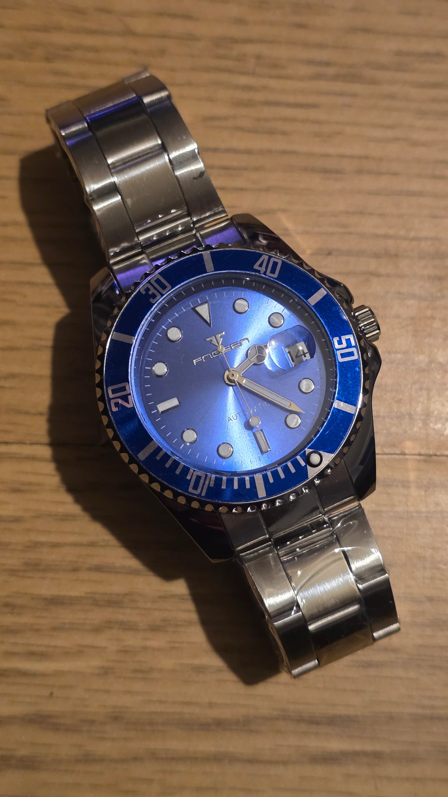 Fngeen Mens Automatic Self-Winding Watch - Blue - New