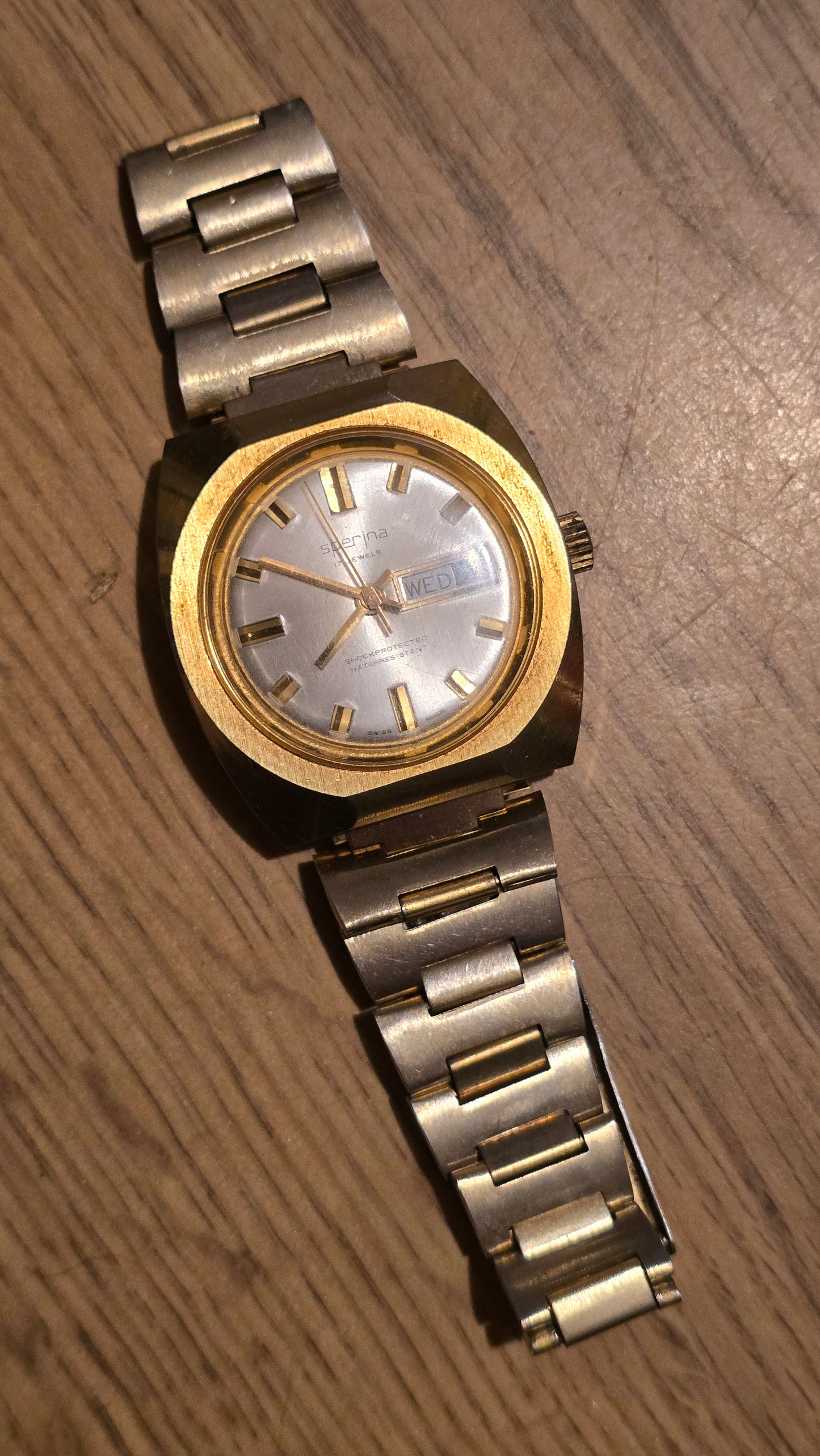 Sperina Vintage Mens Gold Plated 17 Jewel Mechanical Wind-up Watch - Pre-owned - 1