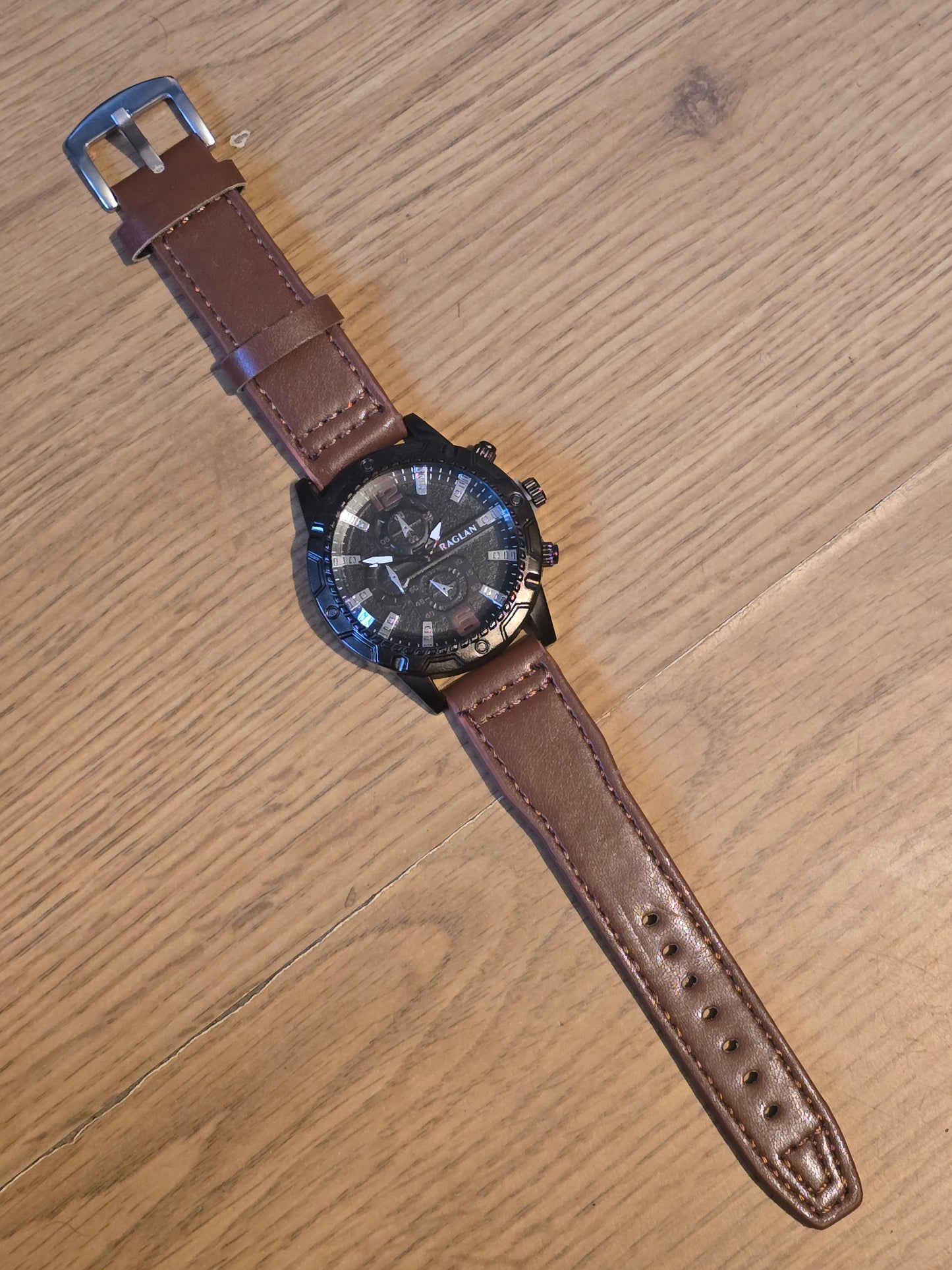 Raglan Mens Quartz Watch - Brown - New - 1