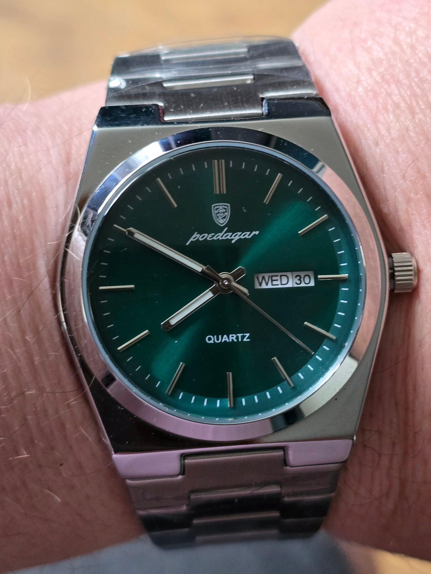 Poedagar Mens Quartz Watch - Green - New - 3