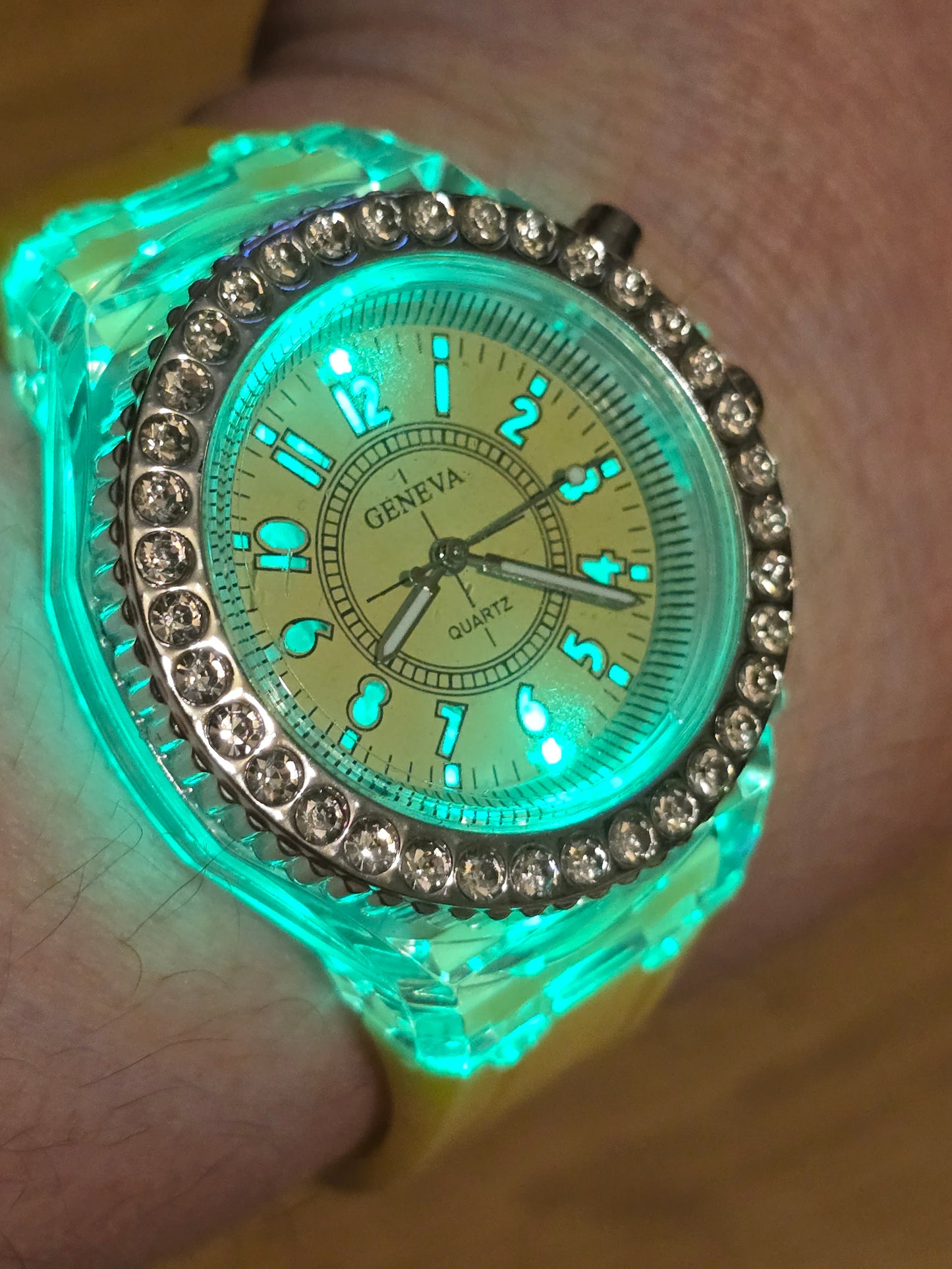 Geneva Unisex Multi-coloured LED Quartz Watch - New