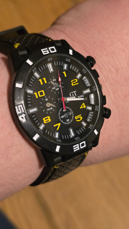 G.T Mens Quartz Watch - Yellow - New