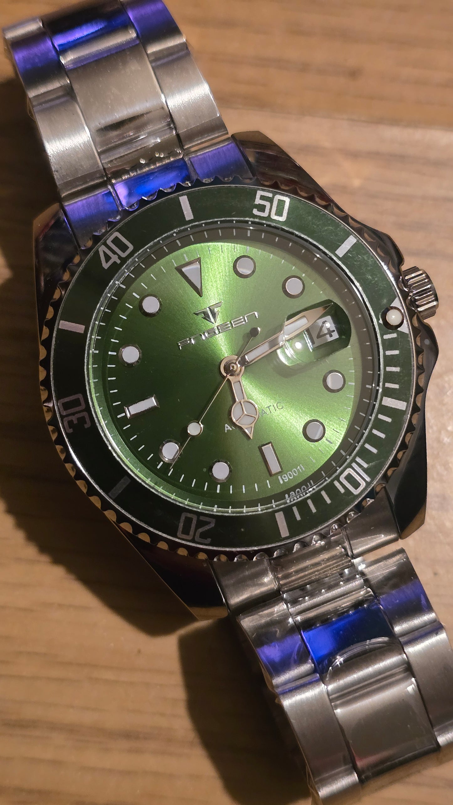Fngeen Mens Automatic Self-Winding Watch - Green - New