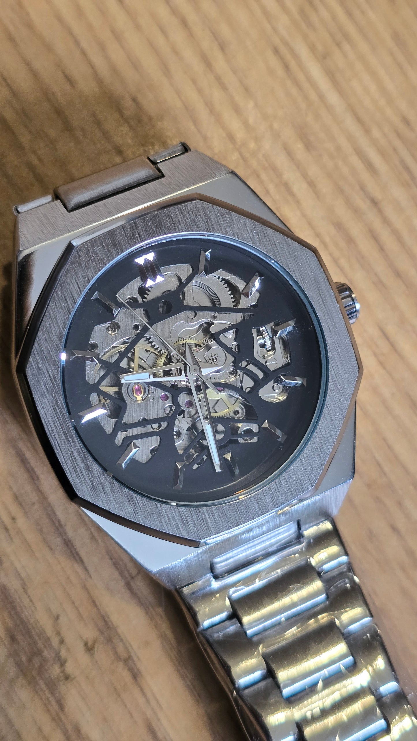 Automatic Silver Mechanical Self-Winding Mens Watch - New - 1