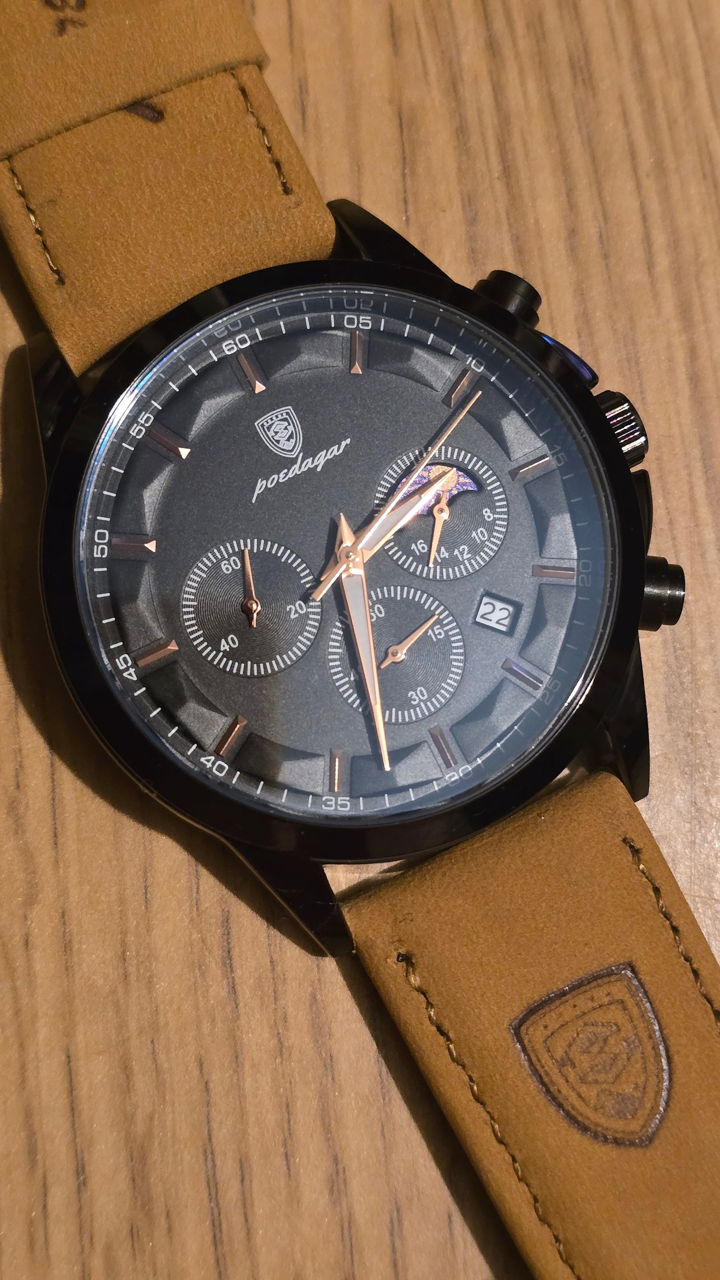 Poedagar Mens Chronograph Quartz Watch - New - 1