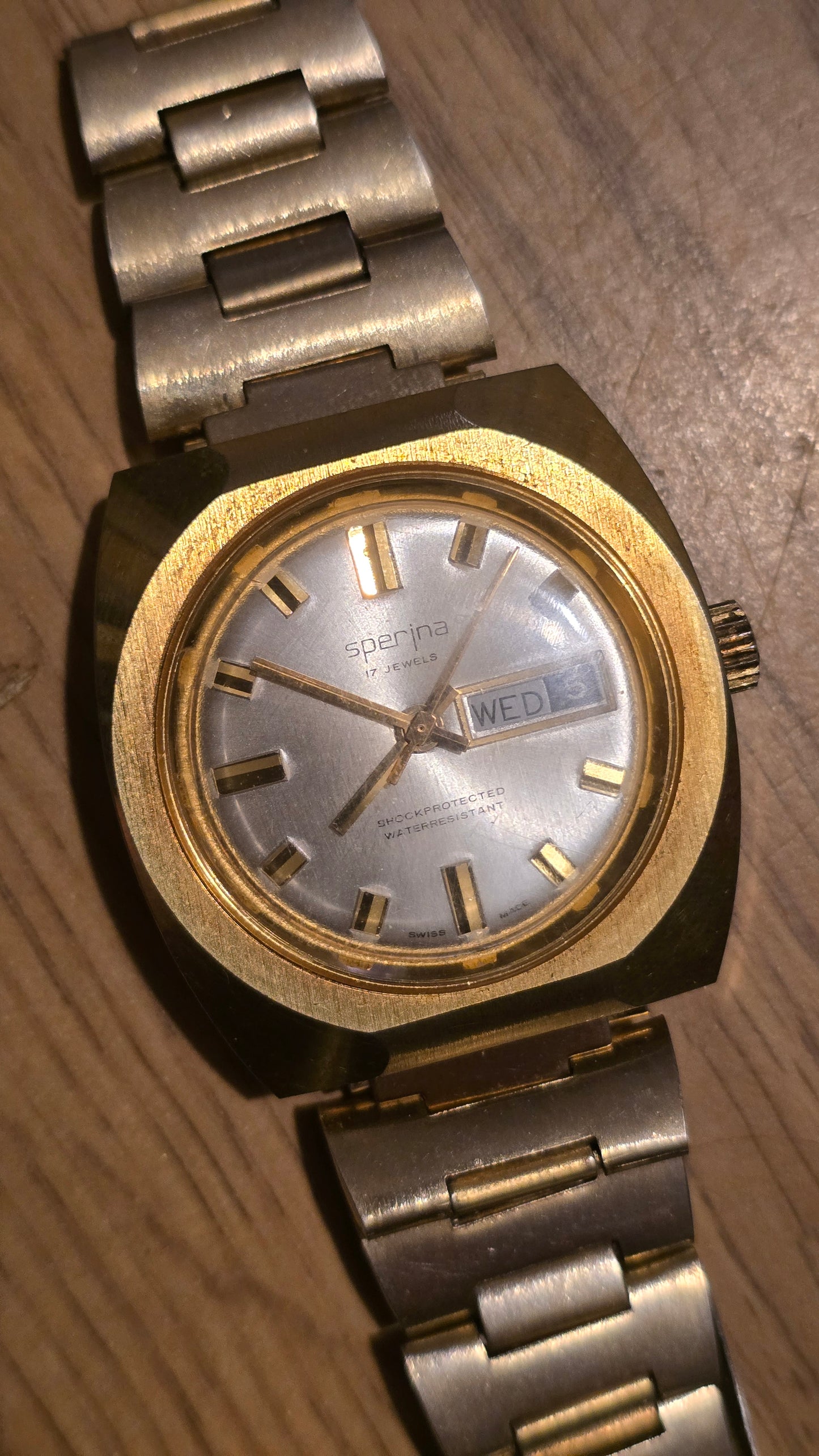 Sperina Vintage Mens Gold Plated 17 Jewel Mechanical Wind-up Watch - Pre-owned - 1