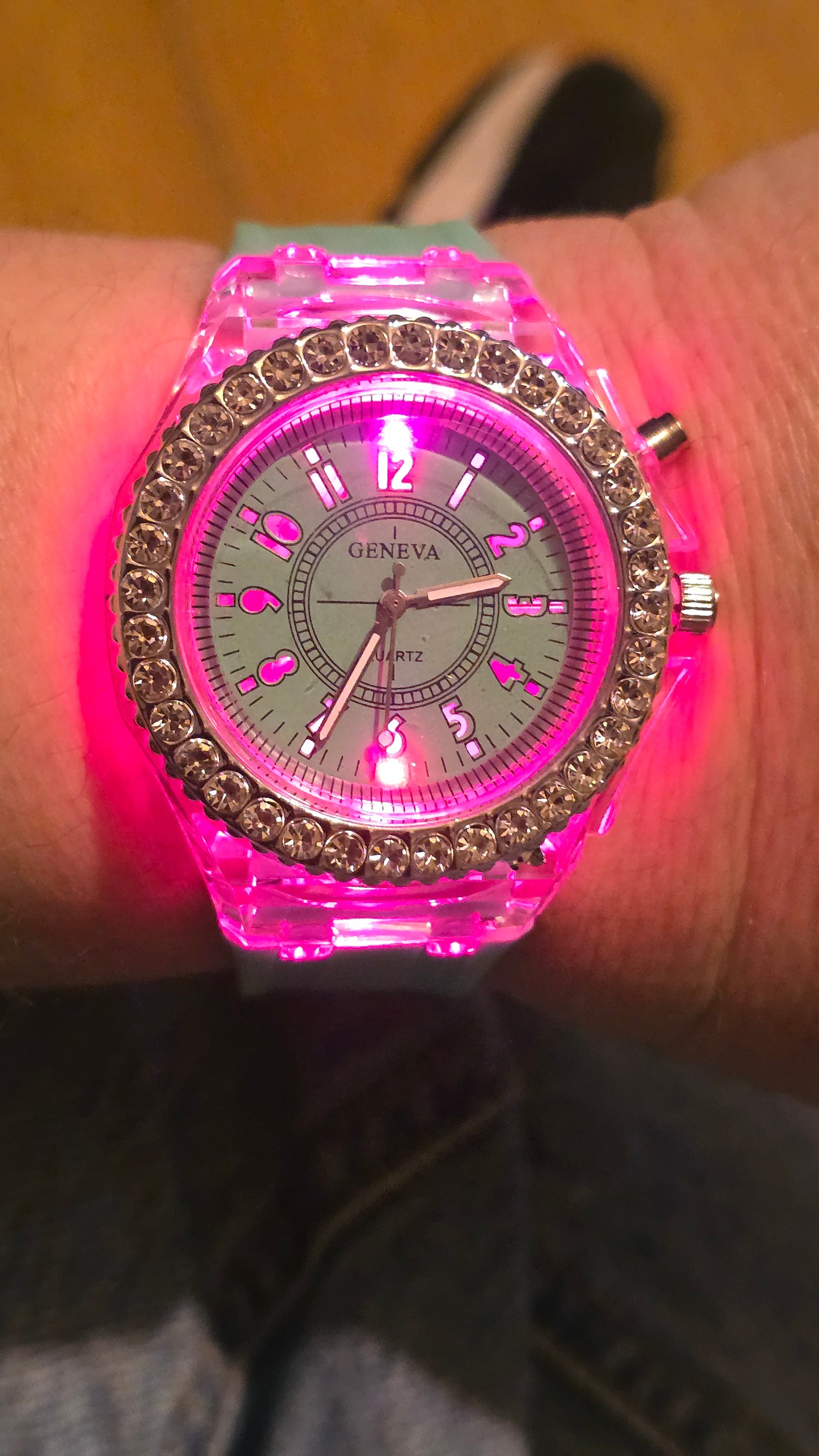 Geneva Unisex Multi-coloured LED Quartz Watch - Green - New