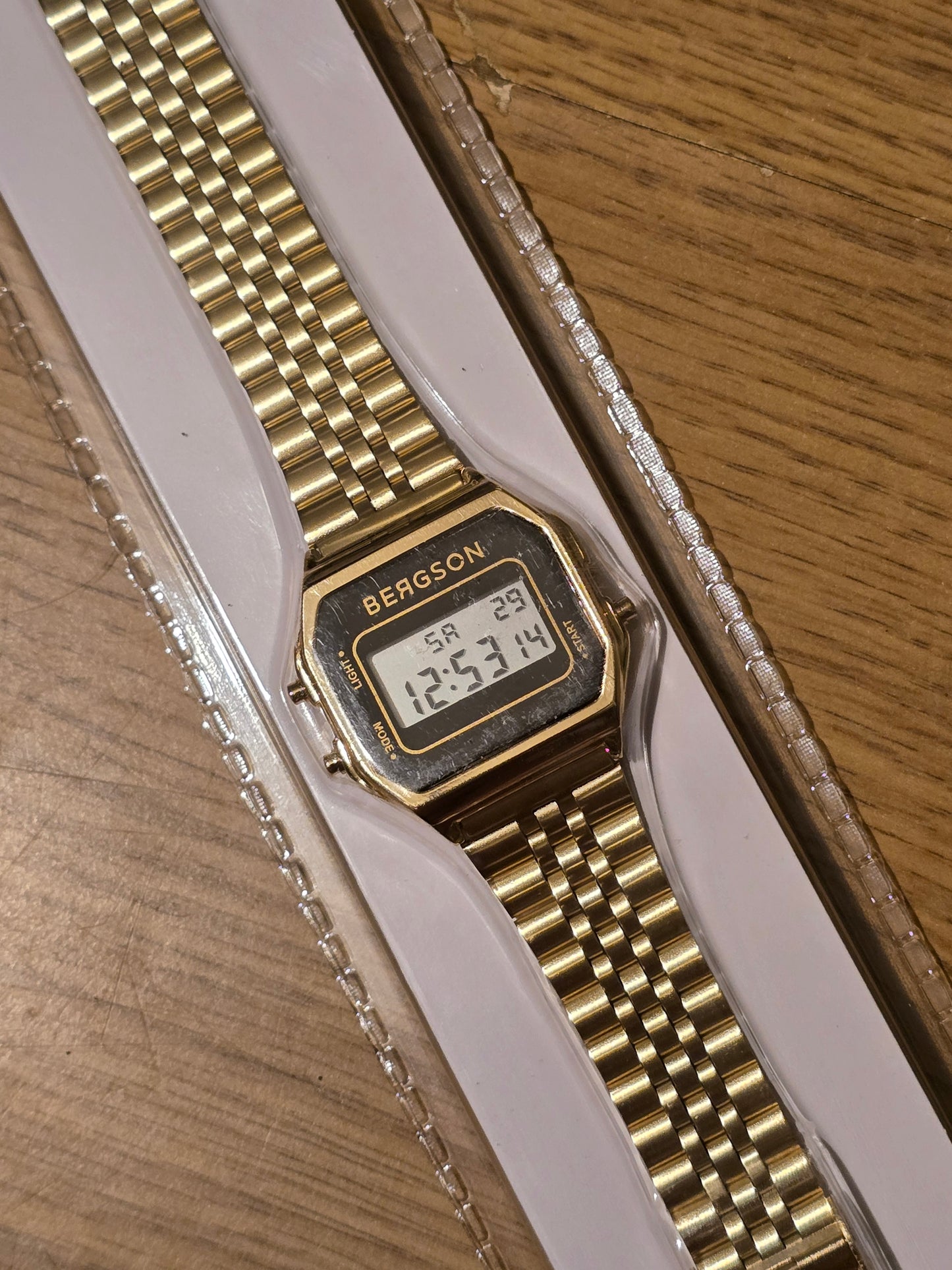 Bergson Unisex Digital Watch - Gold - New