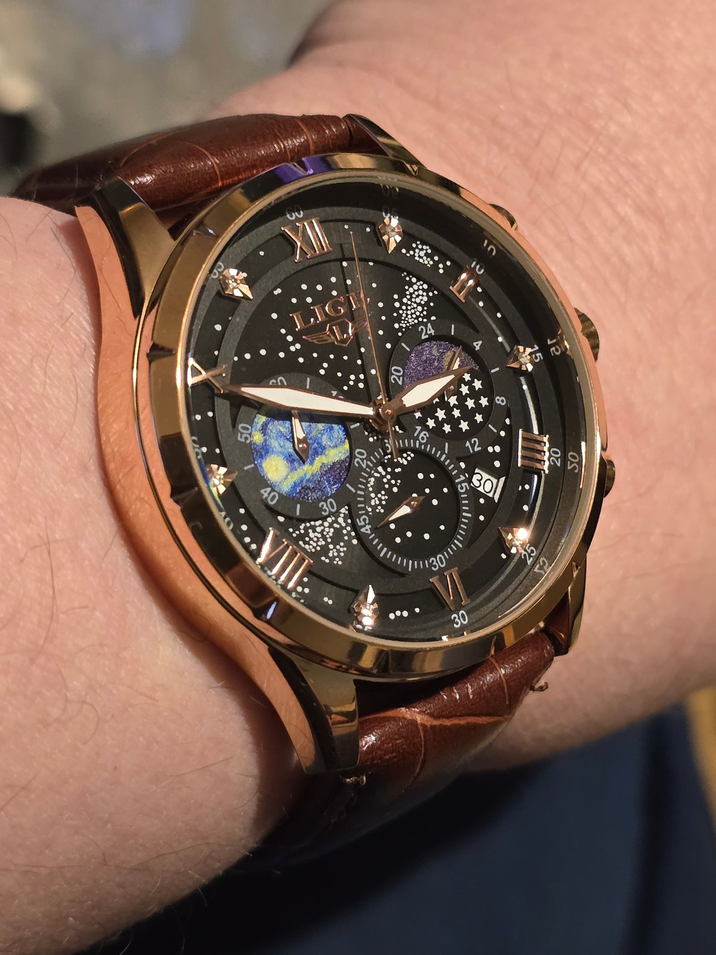 Lige Mens Chronograph Quartz Watch - New - 1