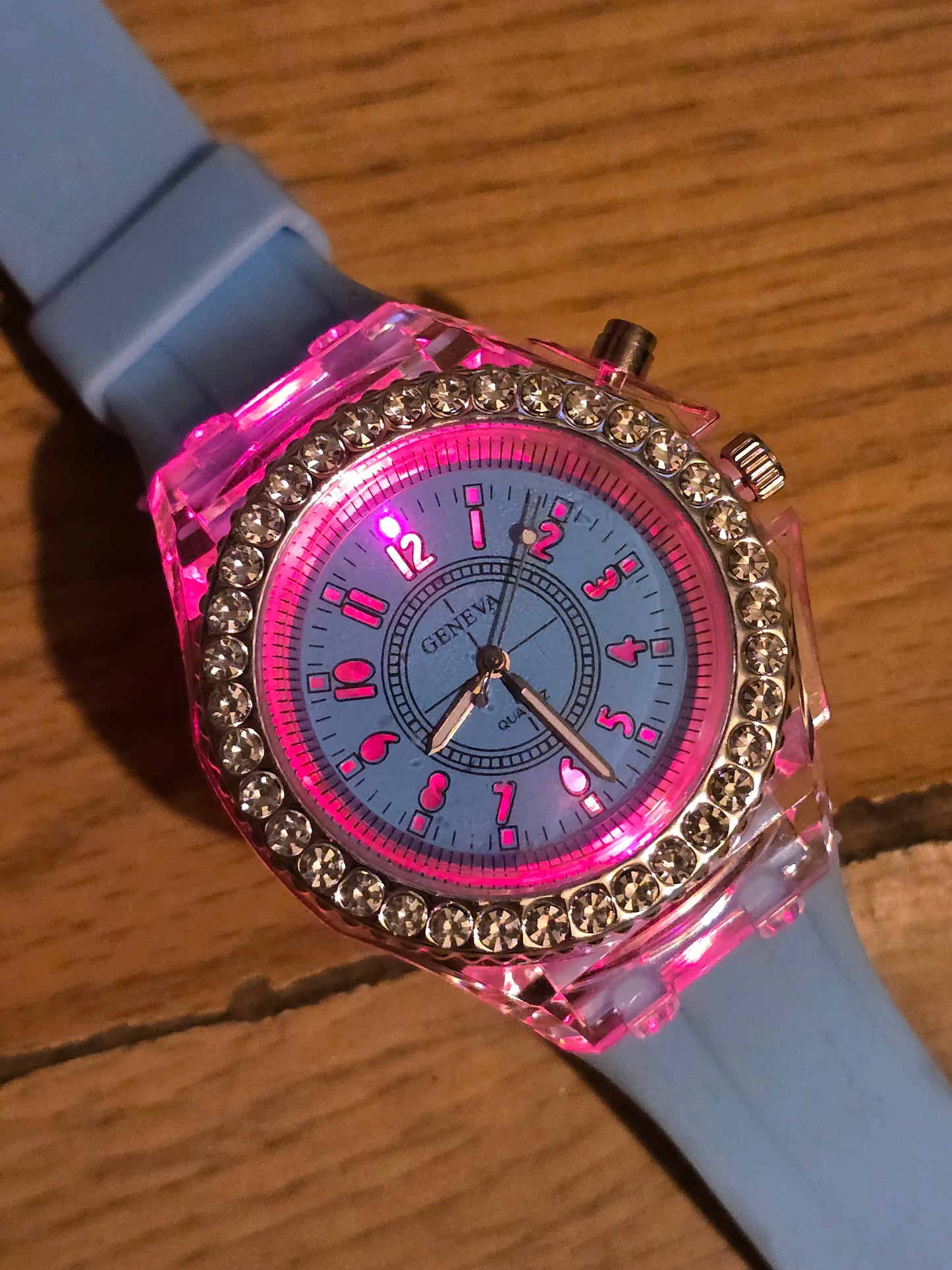 Geneva Unisex Multi-coloured LED Quartz Watch - New