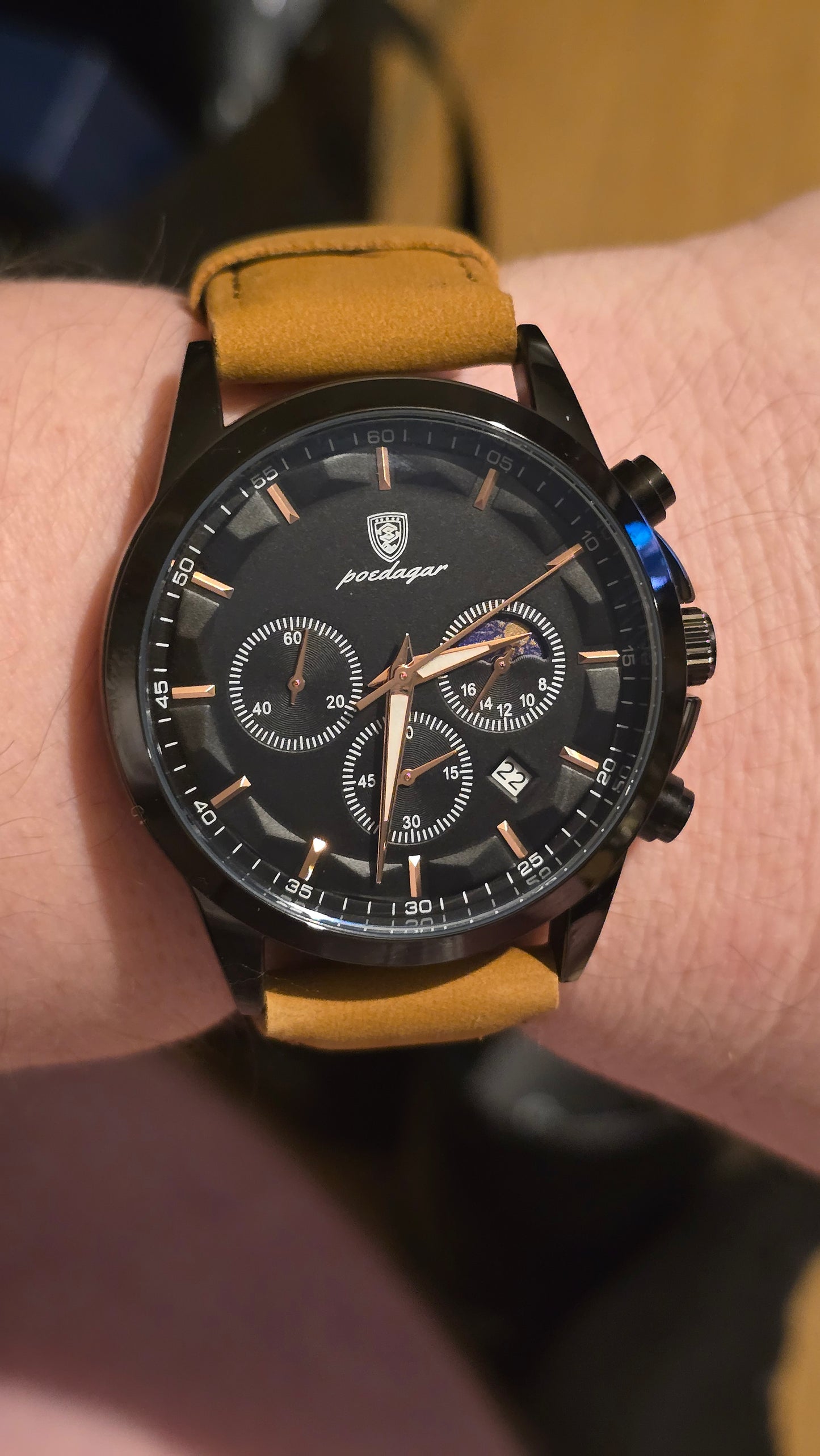 Poedagar Mens Chronograph Quartz Watch - New - 1
