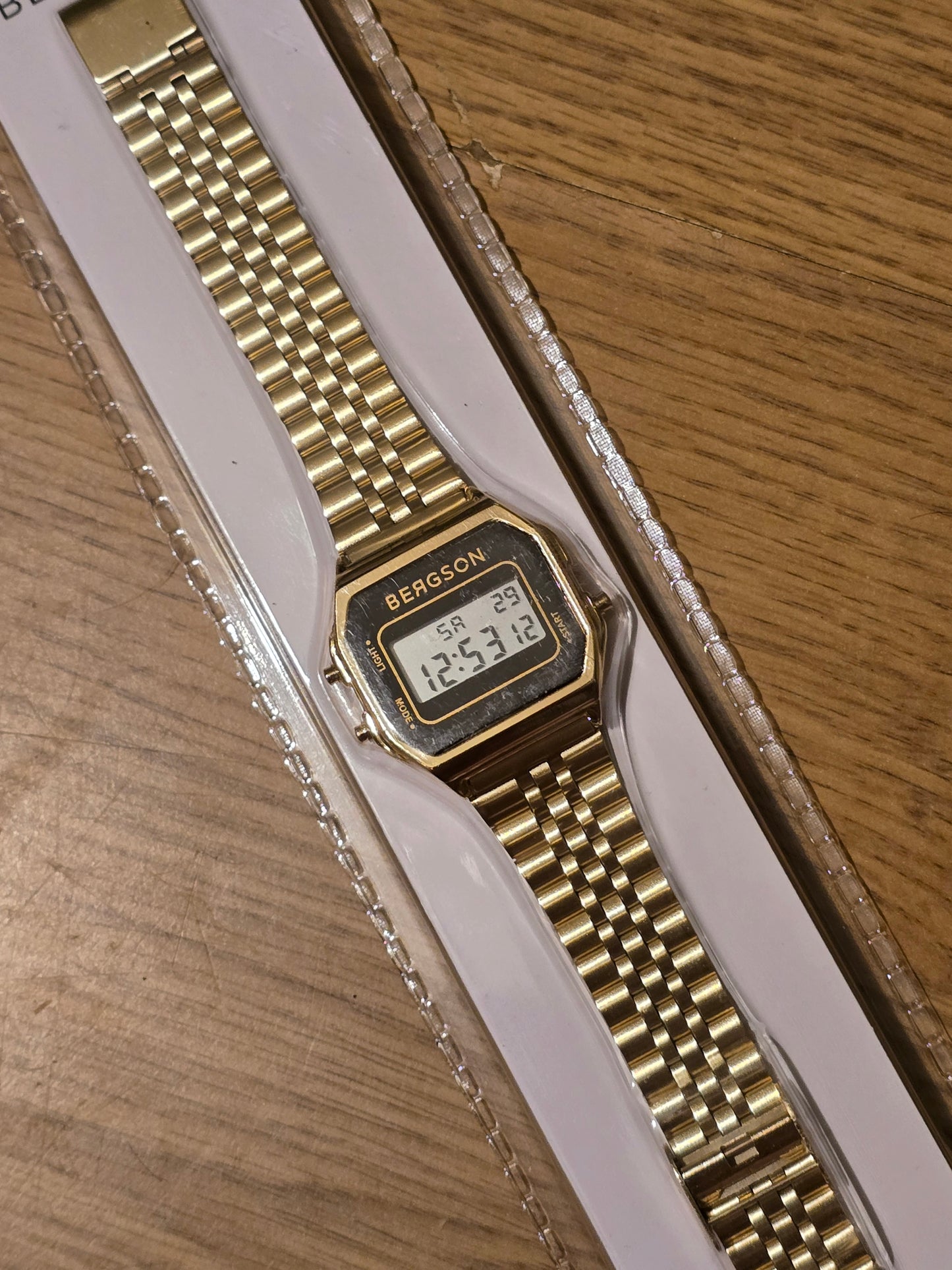 Bergson Unisex Digital Watch - Gold - New