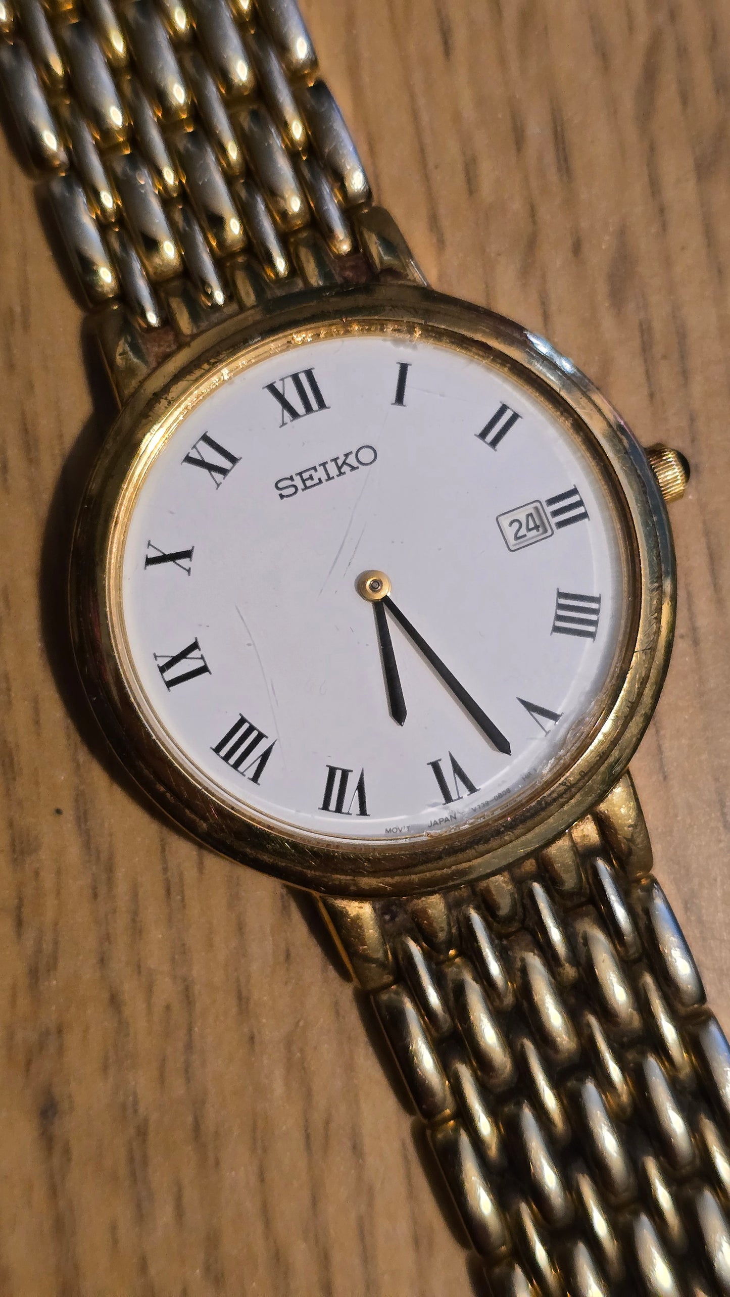 Seiko Mens Gold Plated Quartz Watch - Pre-owned