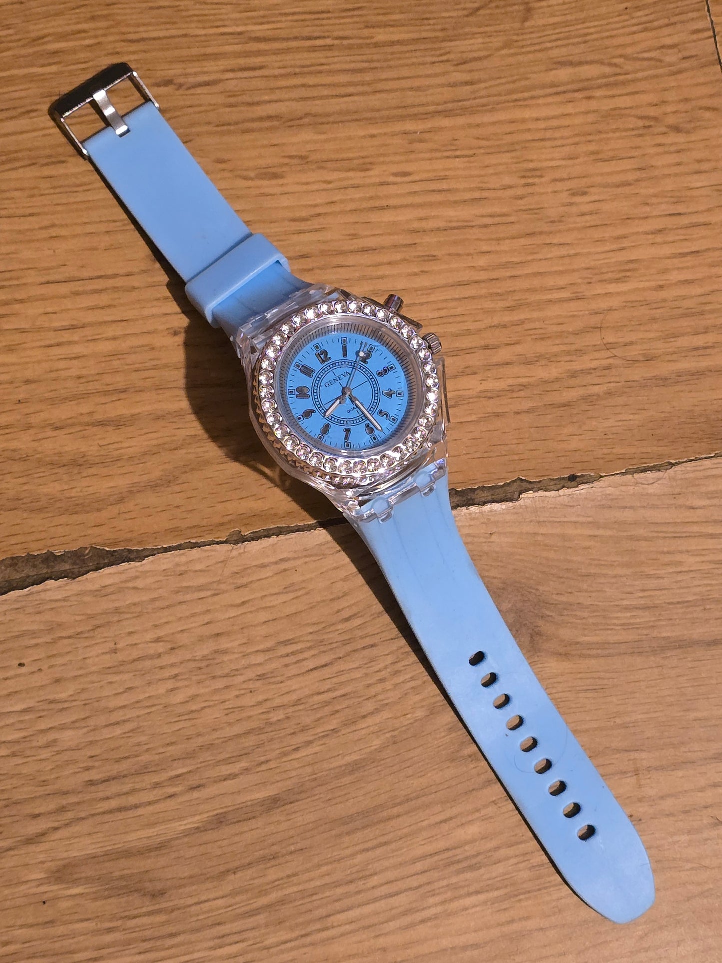 Geneva Unisex Multi-coloured LED Quartz Watch - New