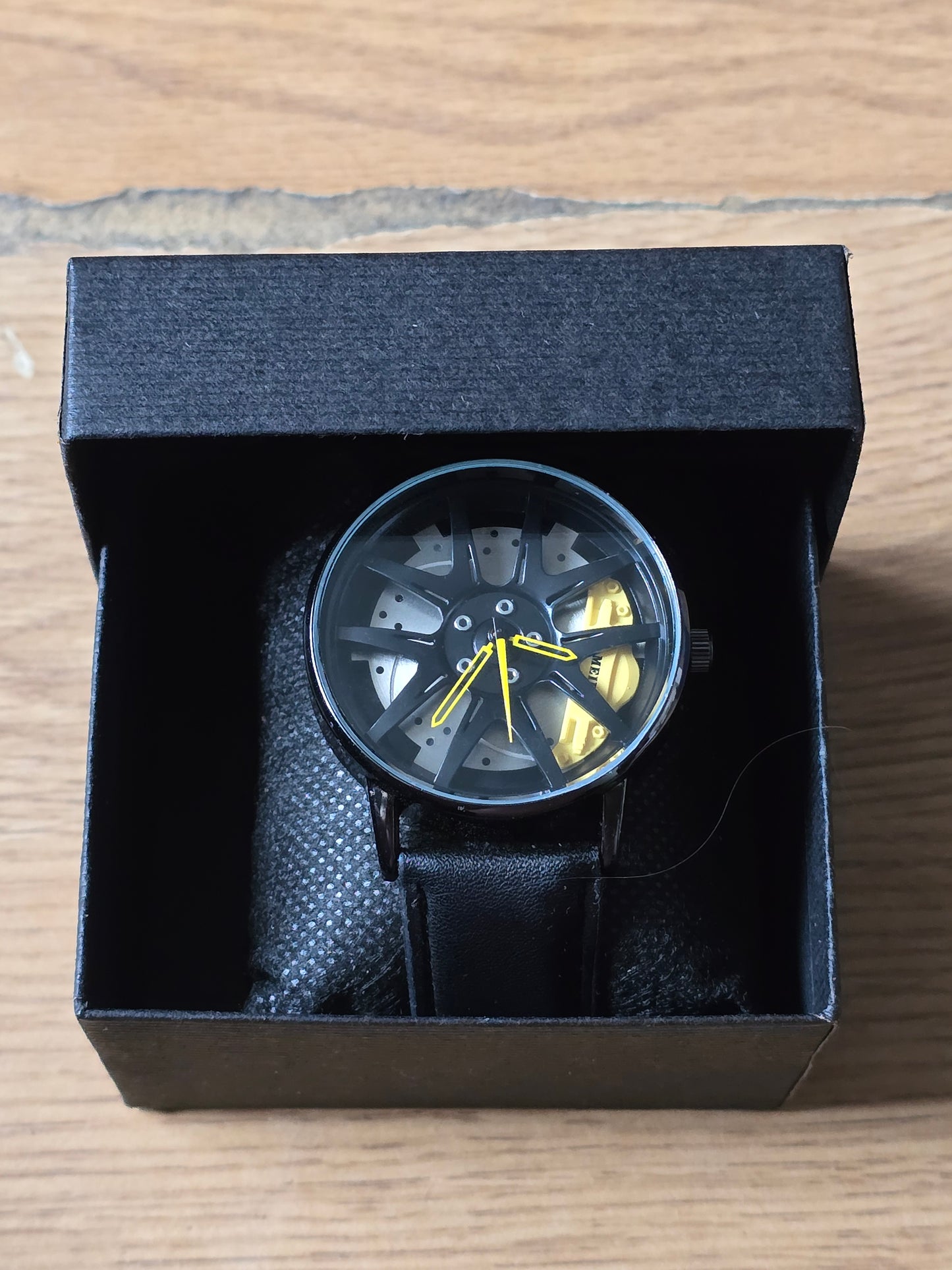 Mens Alloy Wheel Style Quartz Watch - Yellow - New - 1
