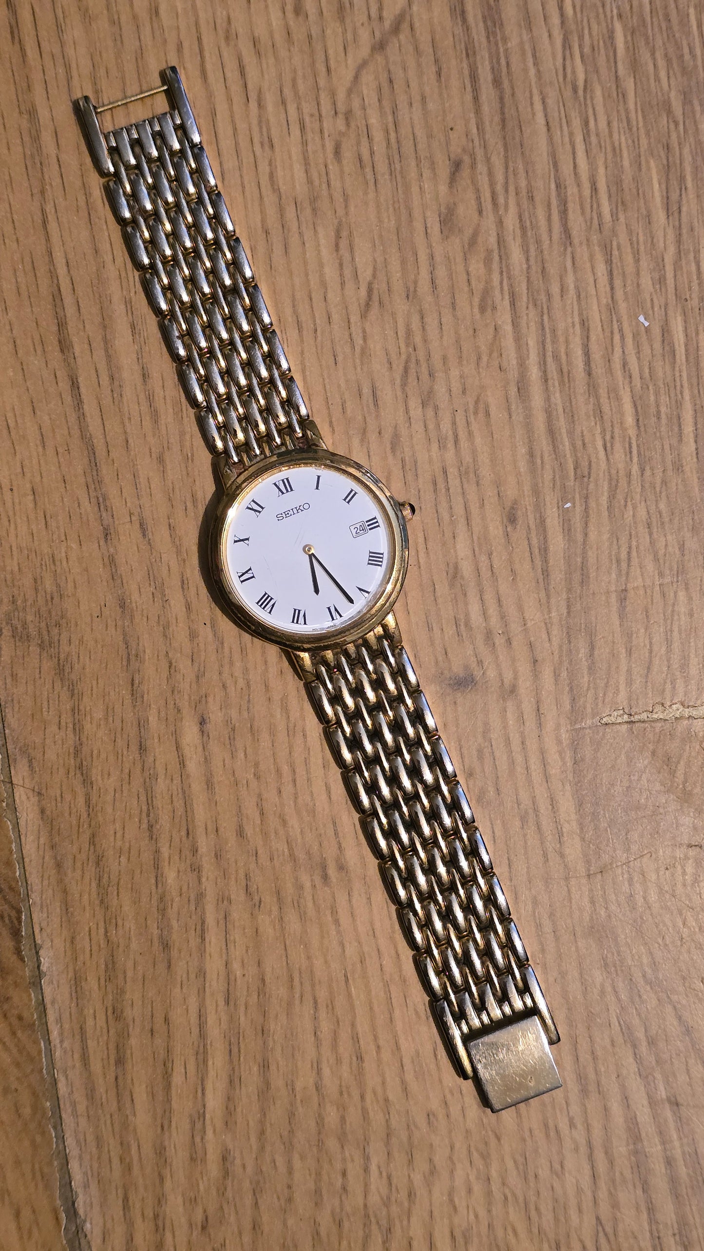 Seiko Mens Gold Plated Quartz Watch - Pre-owned