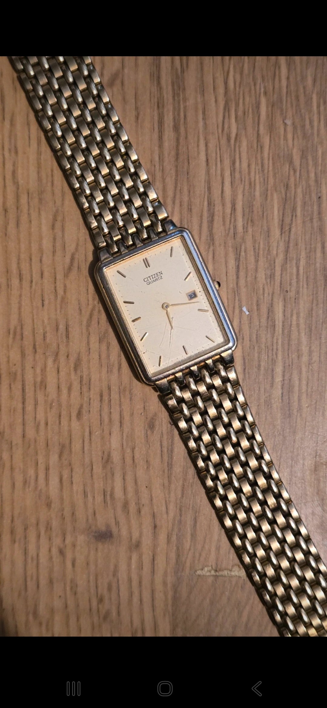 Citizen Mens Tank Gold Plated Quartz Watch - Pre-owned