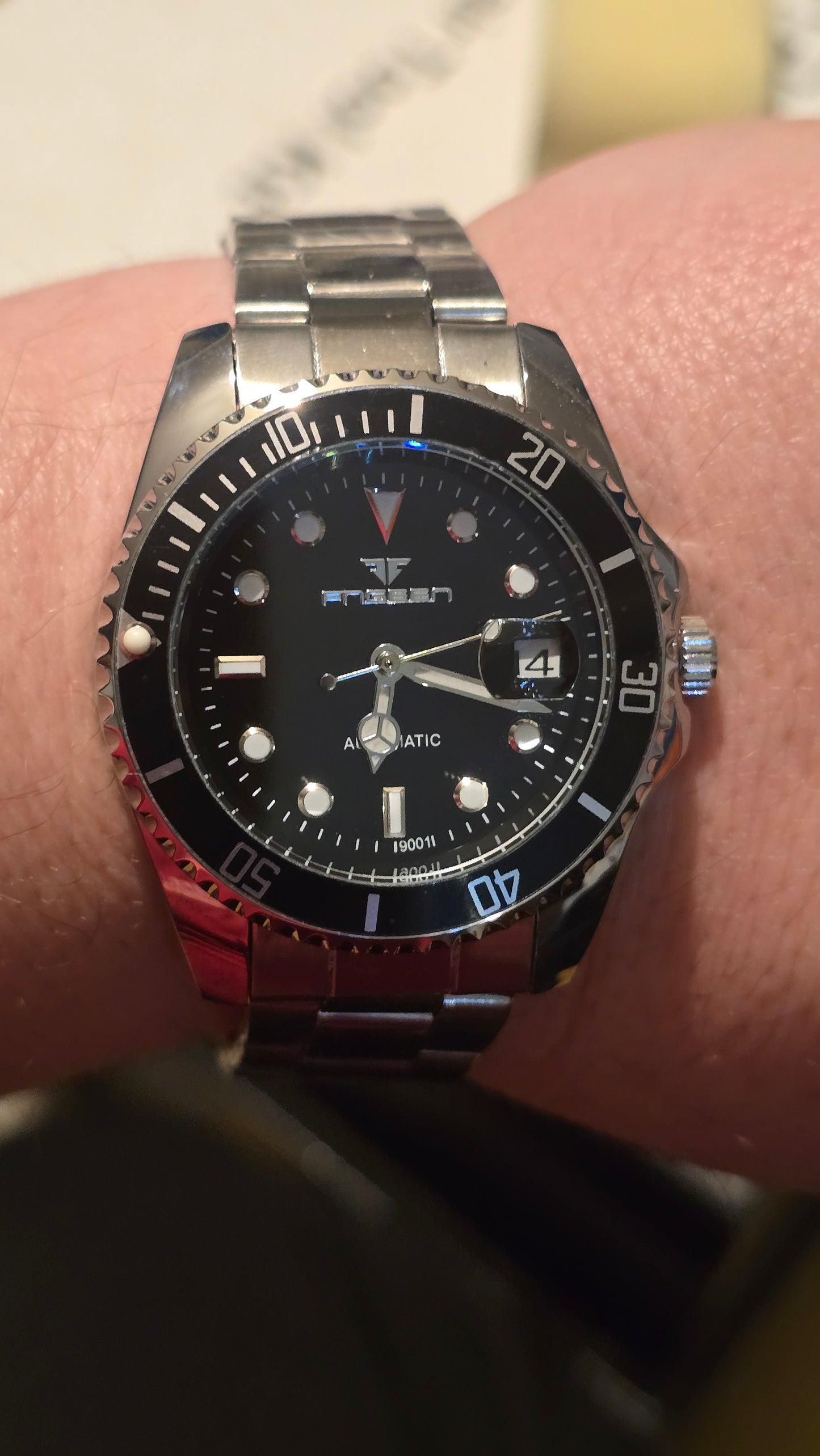 Fngeen Mens Automatic Self-Winding Watch - Black - New