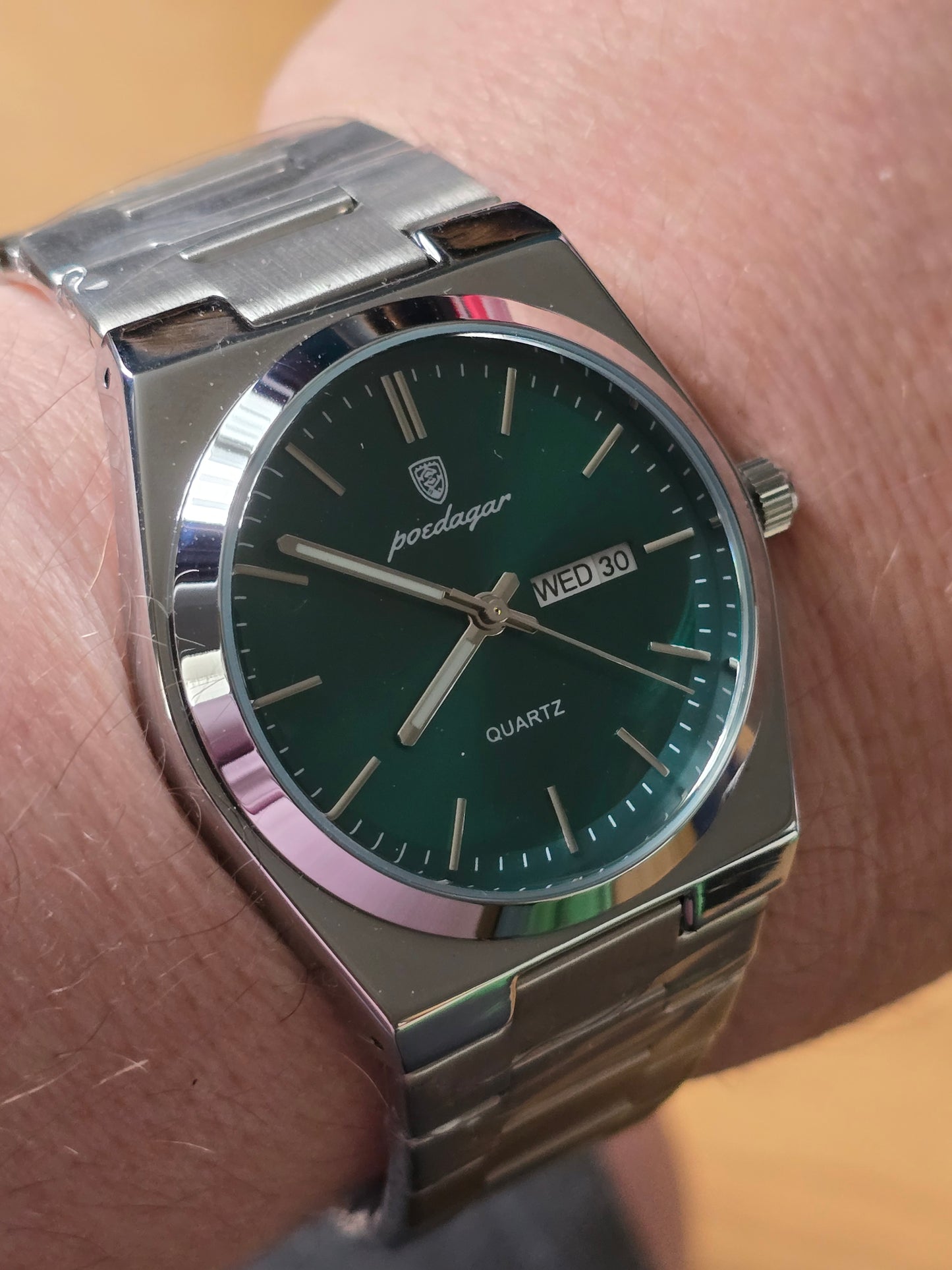 Poedagar Mens Quartz Watch - Green - New - 3