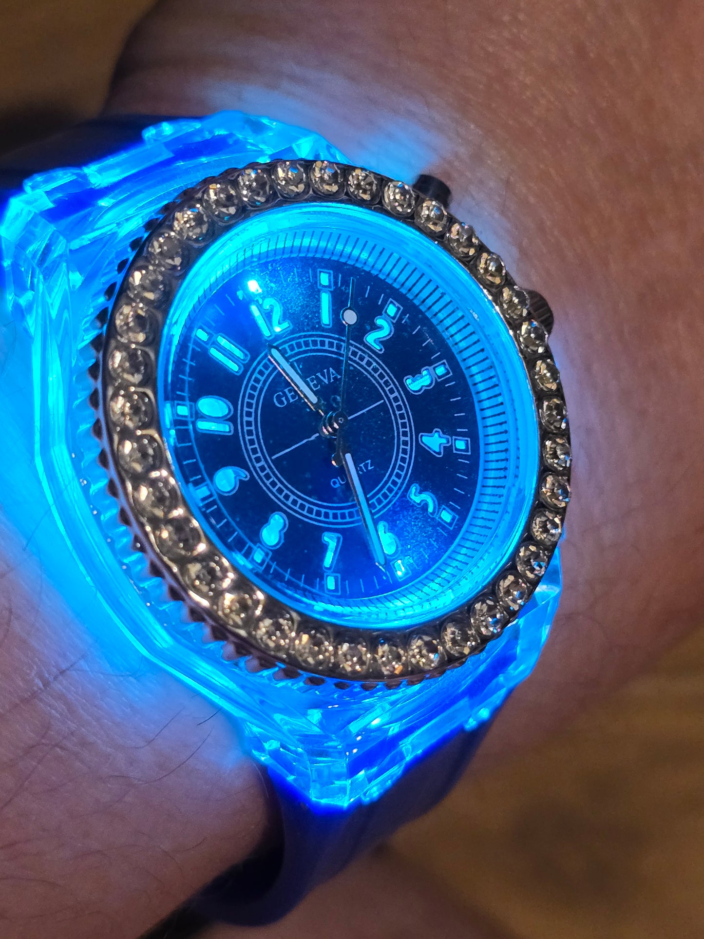 Geneva Unisex Multi-coloured LED Quartz Watch - New