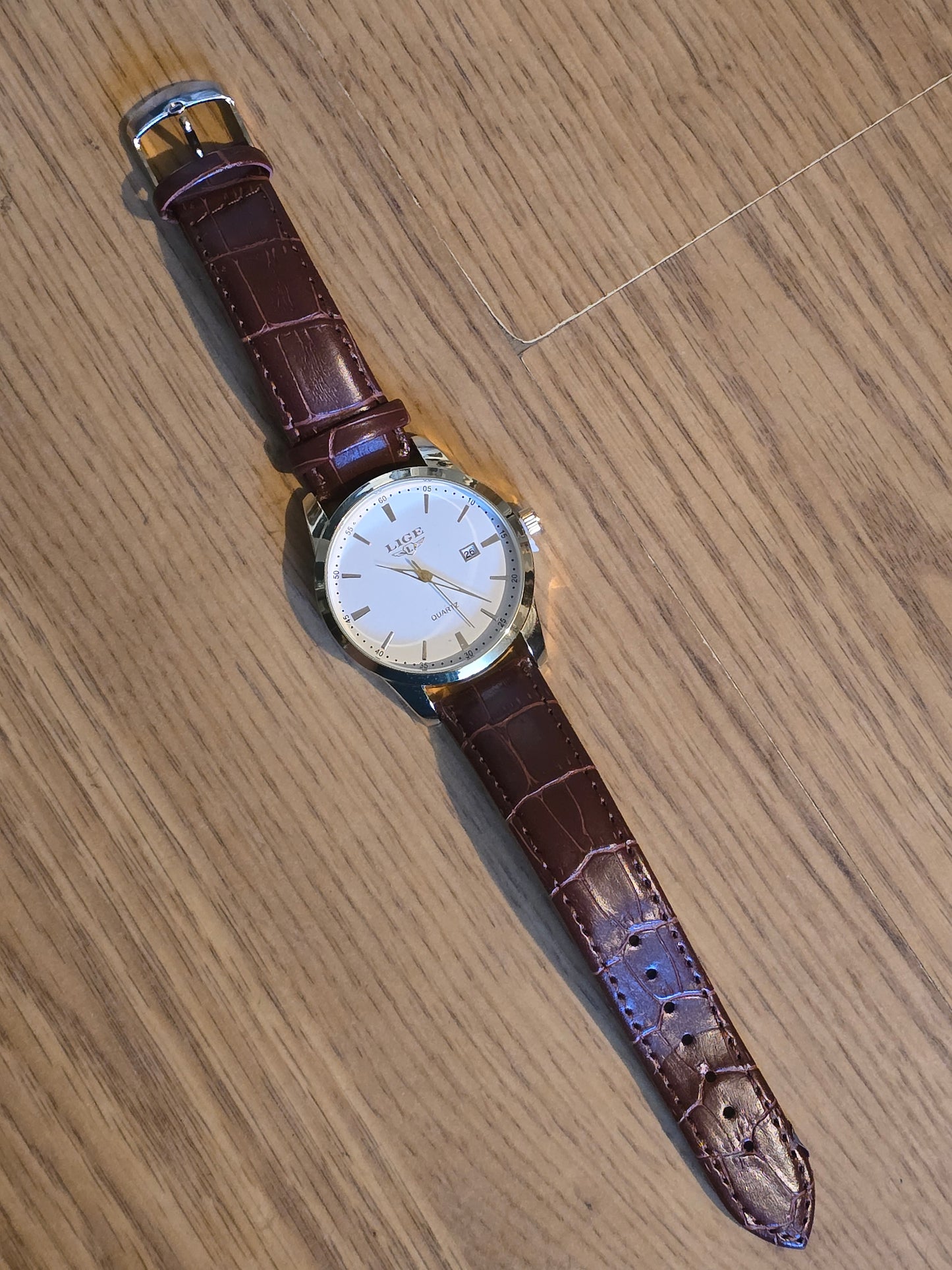 Lige Mens Brown/Gold Quartz Watch - New - 1