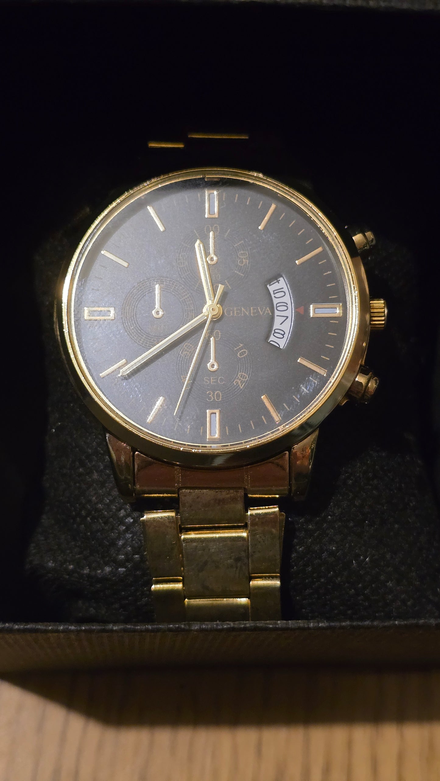 Geneva Gold Coloured Mens Quartz Watch