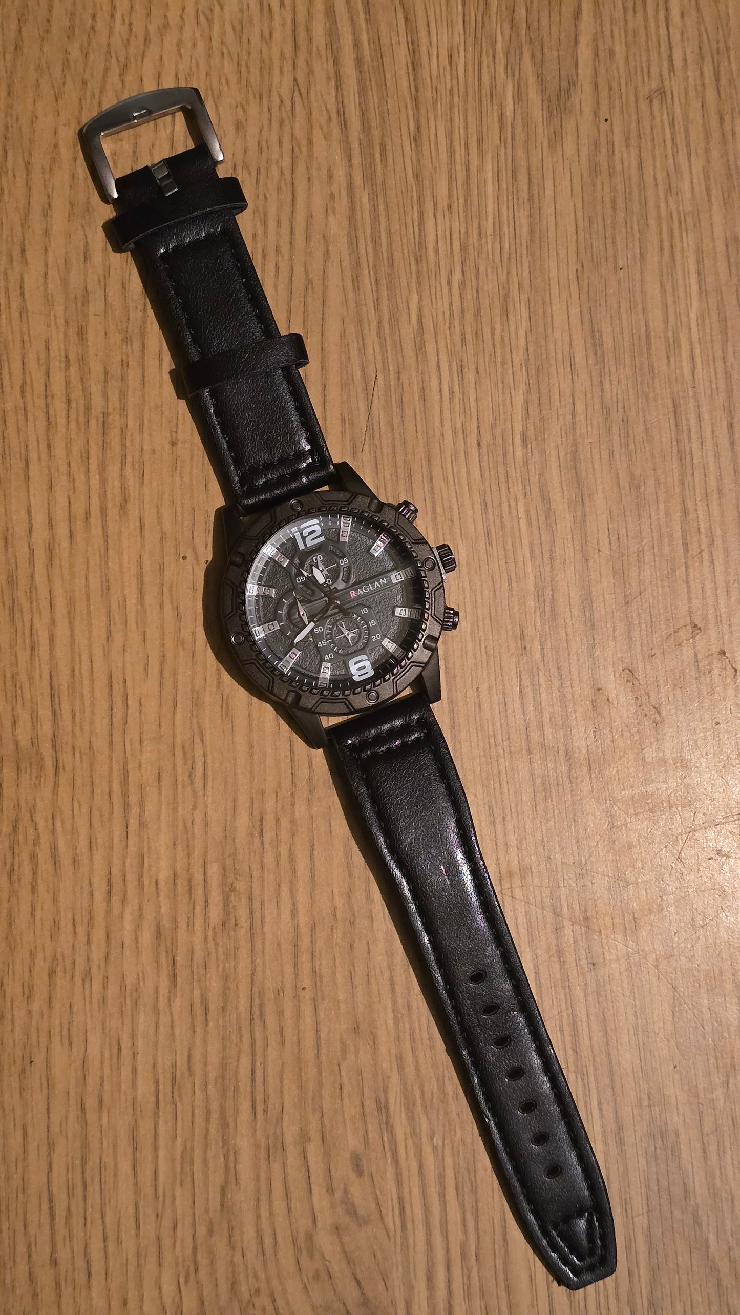 Raglan Mens Quartz Watch - Black - New