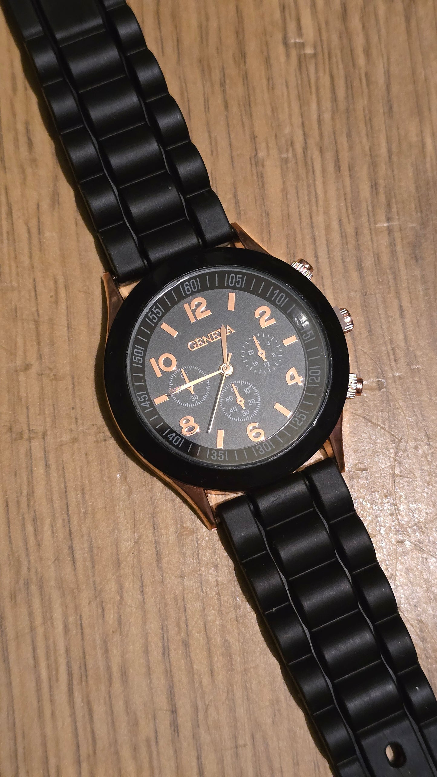 Geneva Ladies Quartz Watch - Black - New