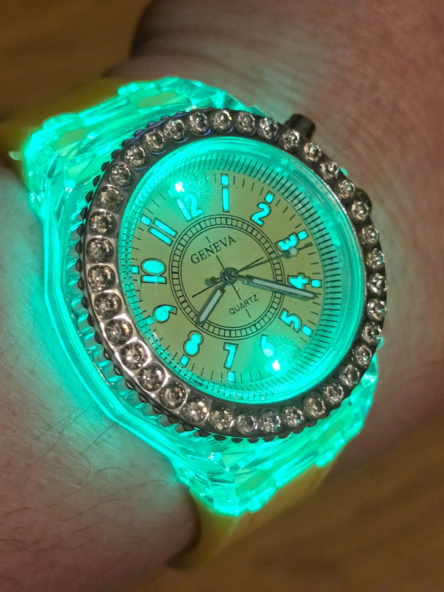 Geneva Unisex Multi-coloured LED Quartz Watch - New
