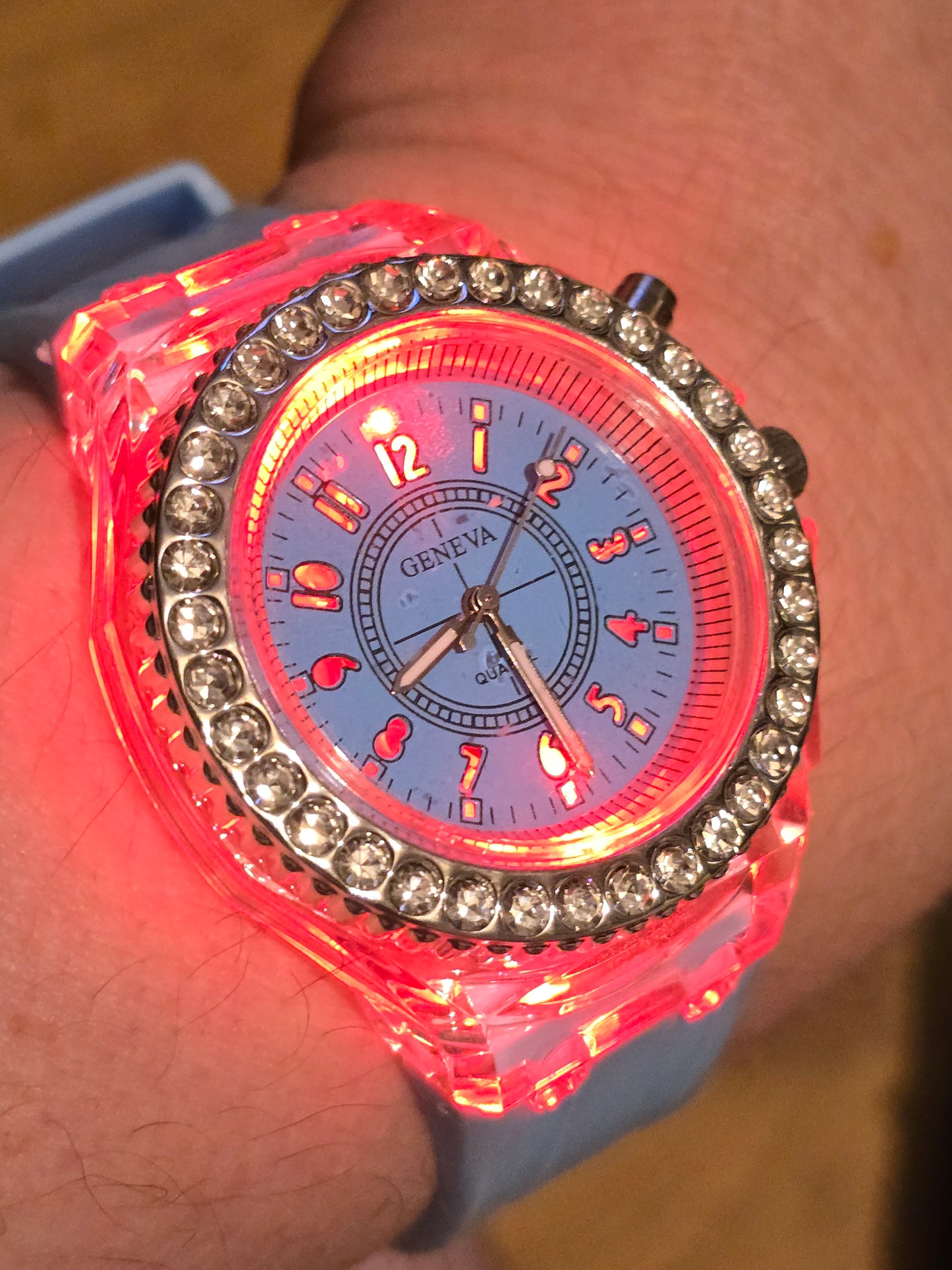 Geneva Unisex Multi-coloured LED Quartz Watch - New