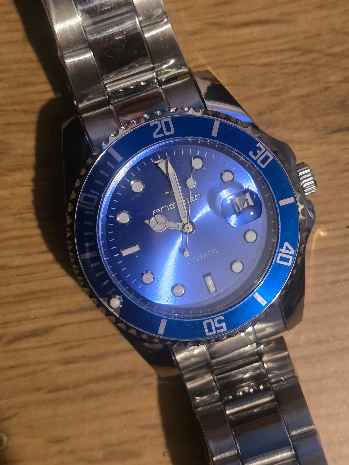 Fngeen Blue Mens Automatic Self-Winding Watch - New