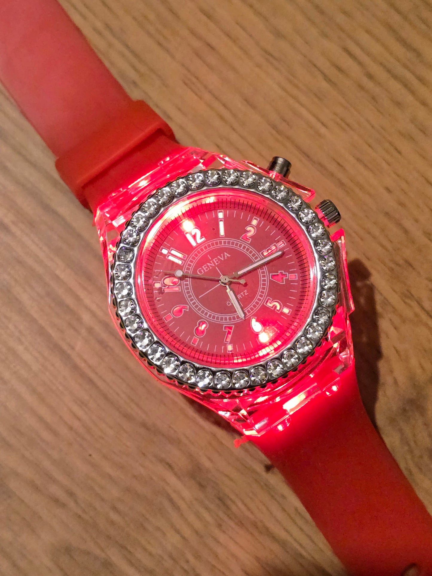 Geneva Unisex Multi-coloured LED Quartz Watch - New